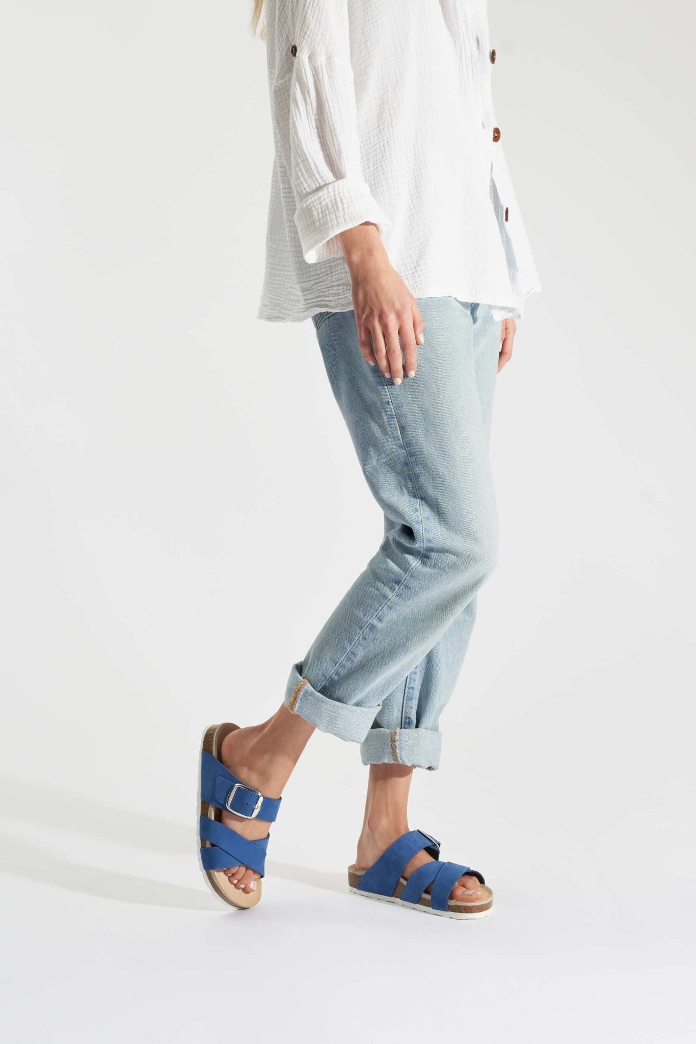 Sandalia tipo chancla para mujer 'Elba' - azul - ChaplinshoesSandalia tipo chancla para mujer 'Elba' - azulRohde
