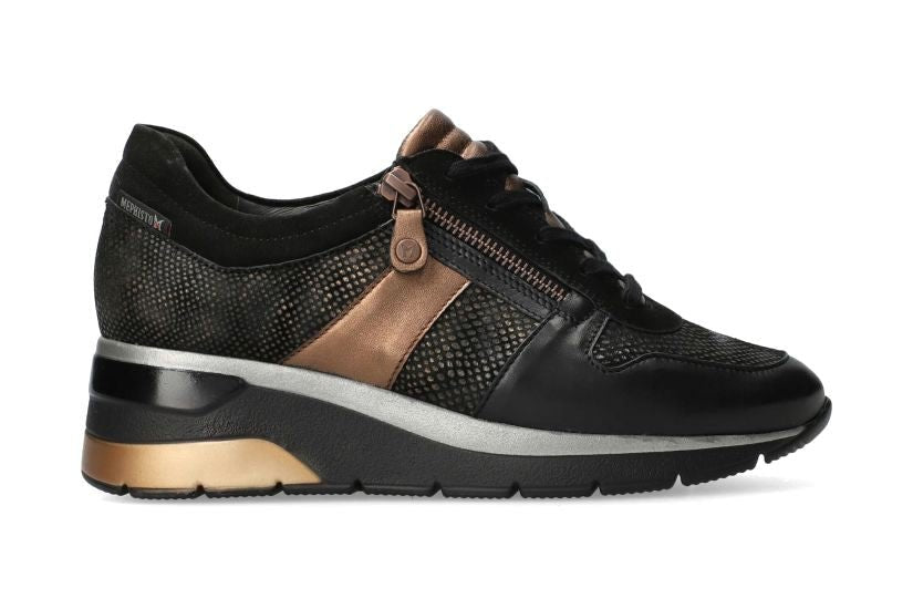 'Elisia' women's lace - zip sneaker - black - Chaplinshoes'Elisia' women's lace - zip sneaker - blackMephisto