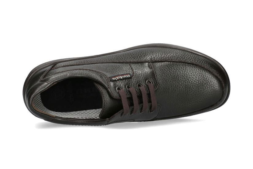 Zapato con cordones y ajuste ancho (H) ergonómico para hombre 'Ezard' - Marrón oscuro - ChaplinshoesZapato con cordones para hombre ergonómico de corte ancho (H) 'Ezard' - Marrón oscuroMephisto