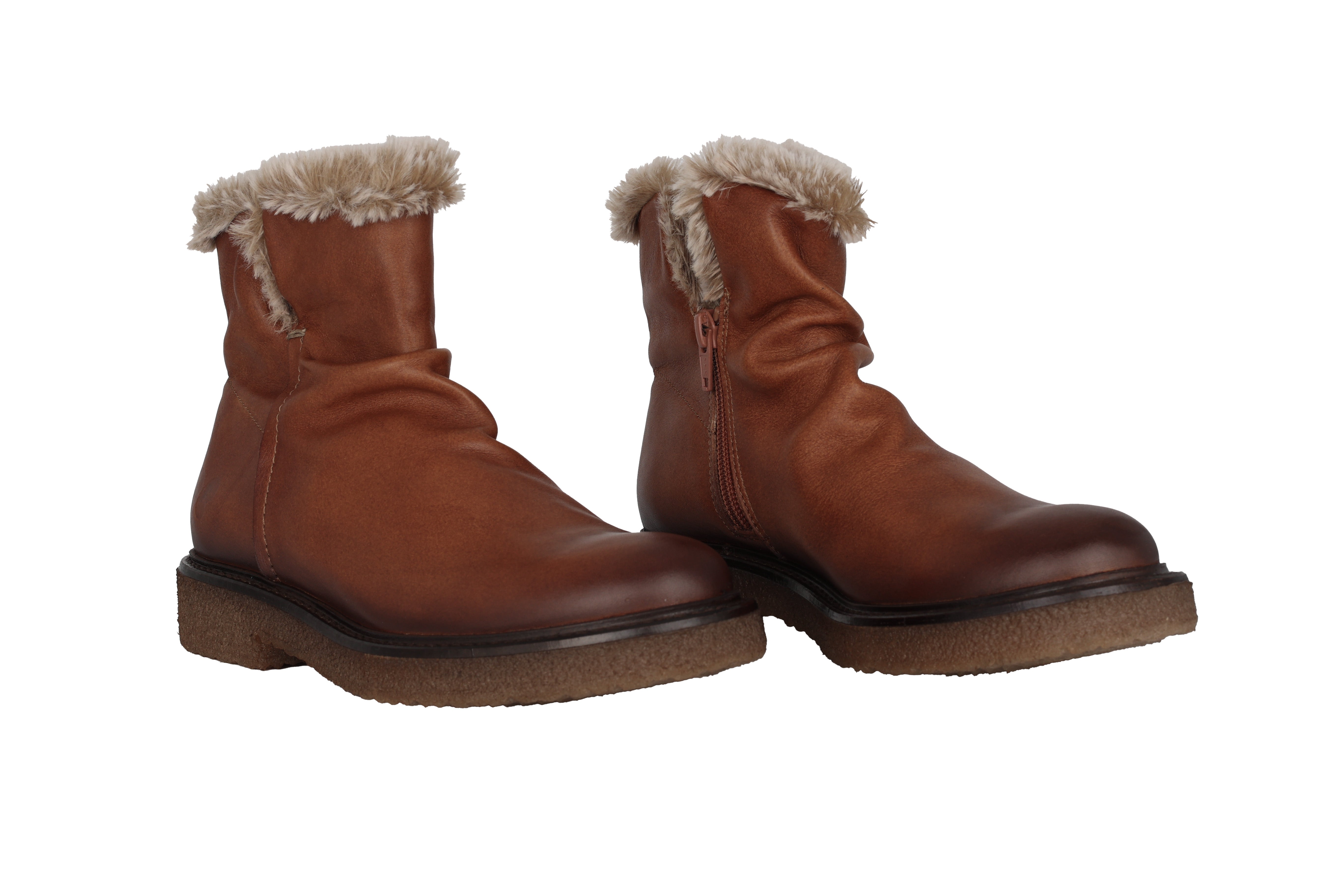 'E346' women's warmlined ankle boot - brown