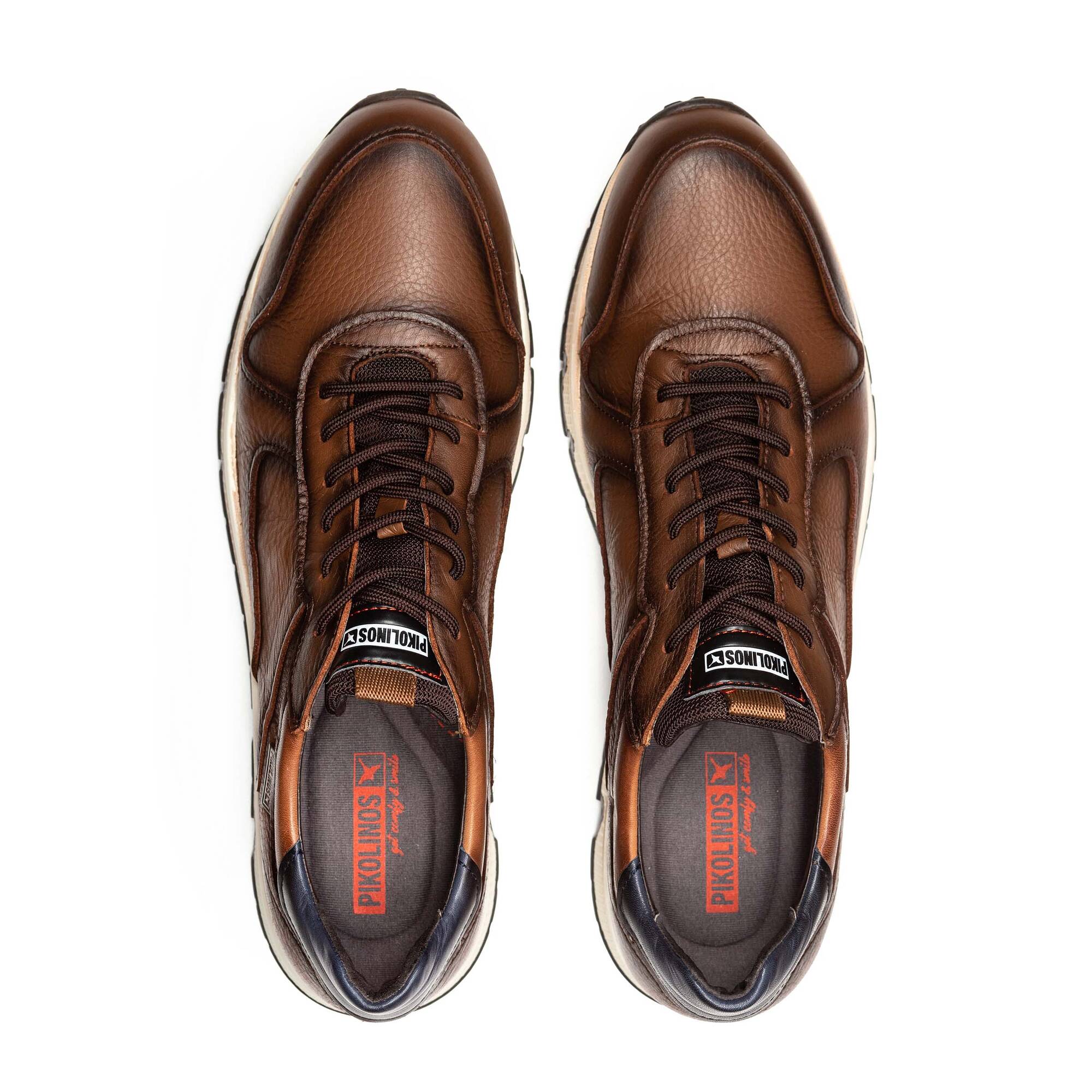 'Ferrol' Sneaker con cordones para hombre - cuero marrón - ChaplinshoesZapatilla hombre 'Ferrol' con cordones - cuero marrónPikolinos
