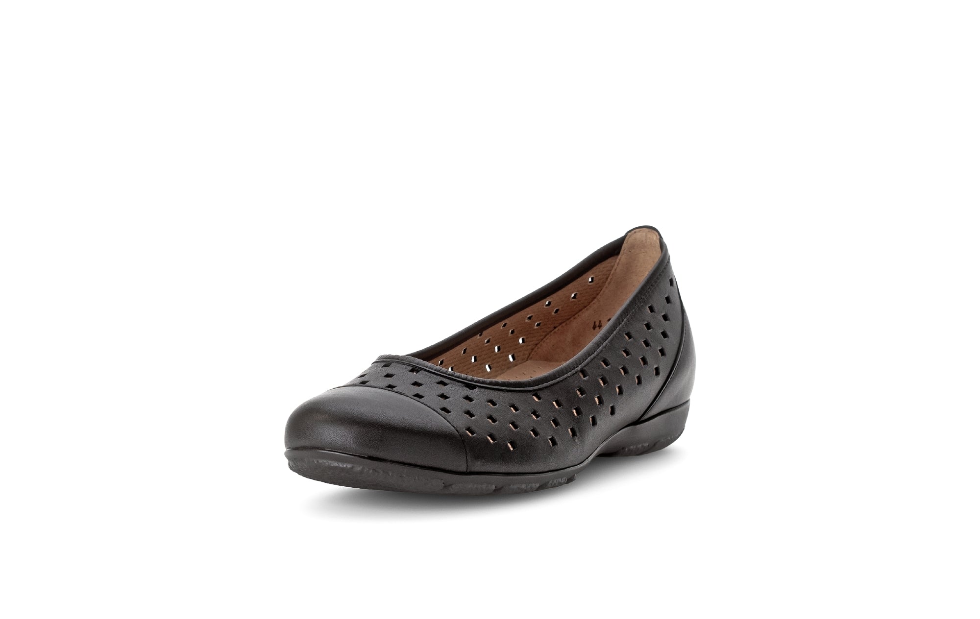 '64.169.27' women's perforated summer ballerina - black