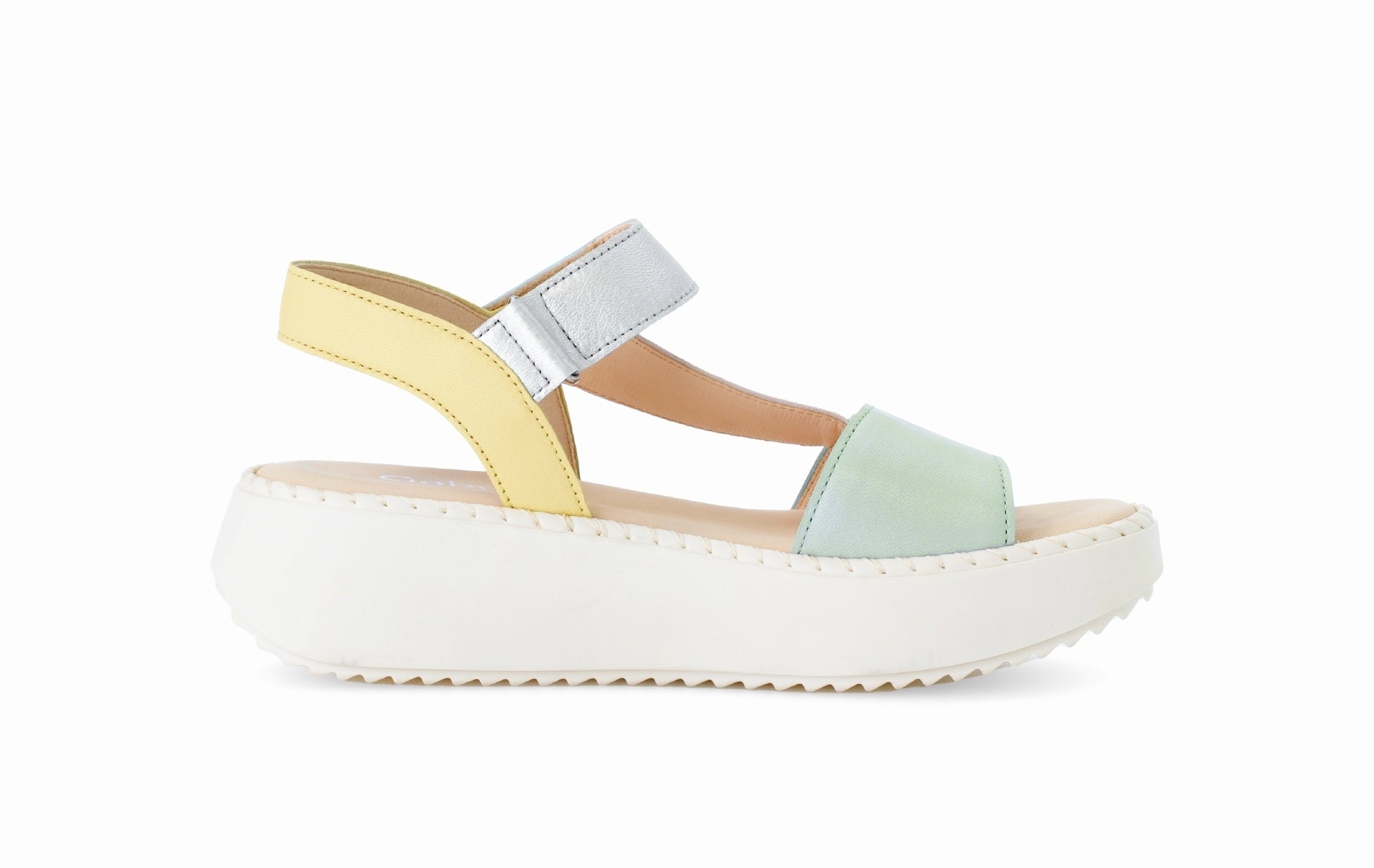 '64.593.13' women's platform sandal - blue yellow mix