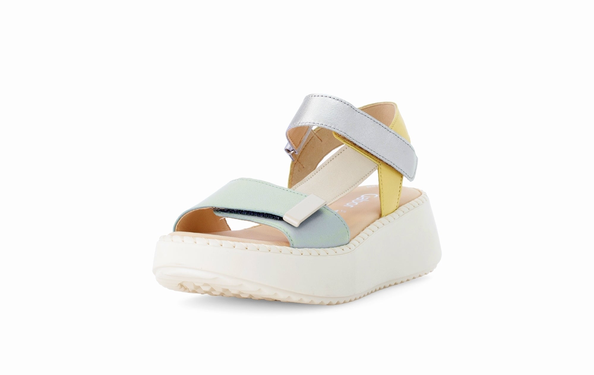 '64.593.13' women's platform sandal - blue yellow mix