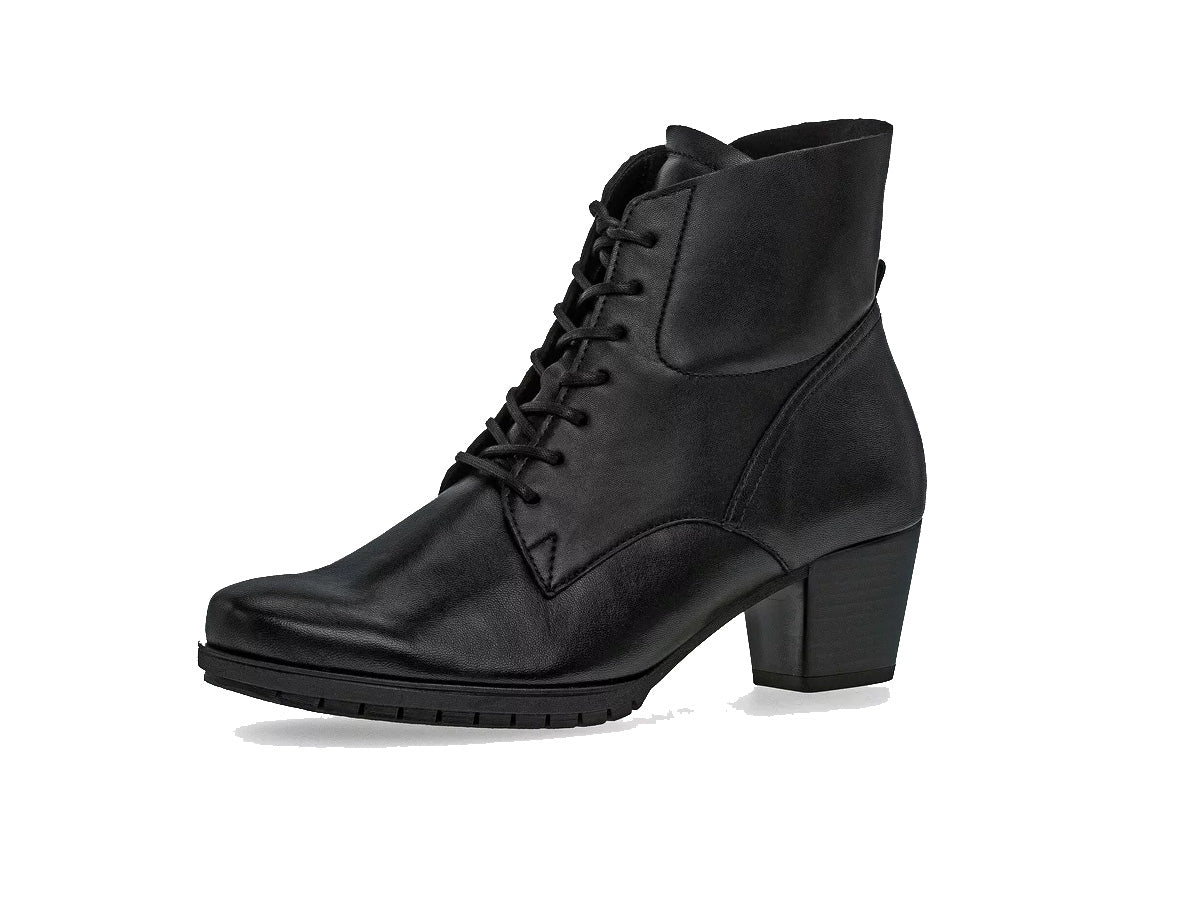 '76.605.57' women's wide (H-fit) lace-up ankle boots - Black