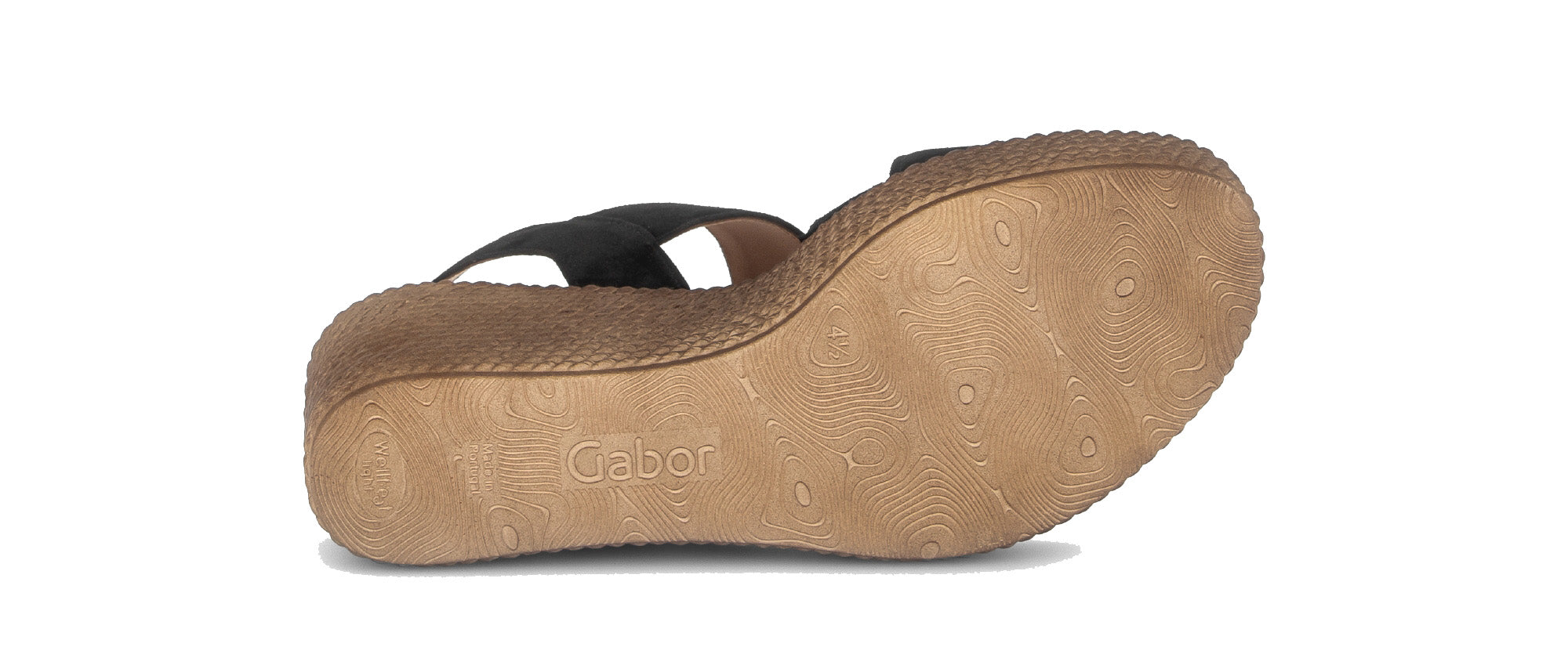 Damessandaal '84.771.17' met sleehak - zwart