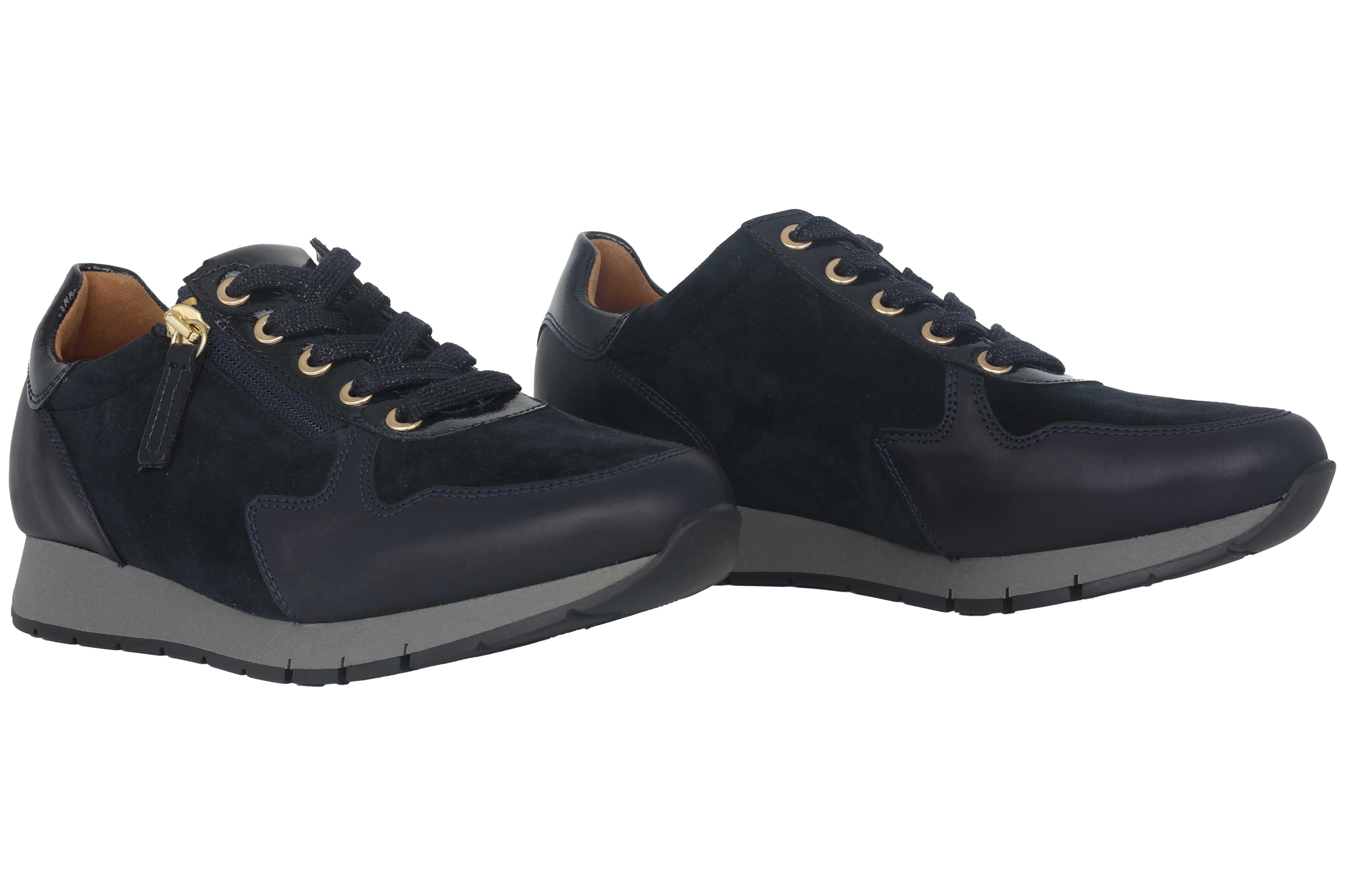 Zapatilla deportiva de mujer con cordones y cremallera '52.488.36' - Azul oscuro