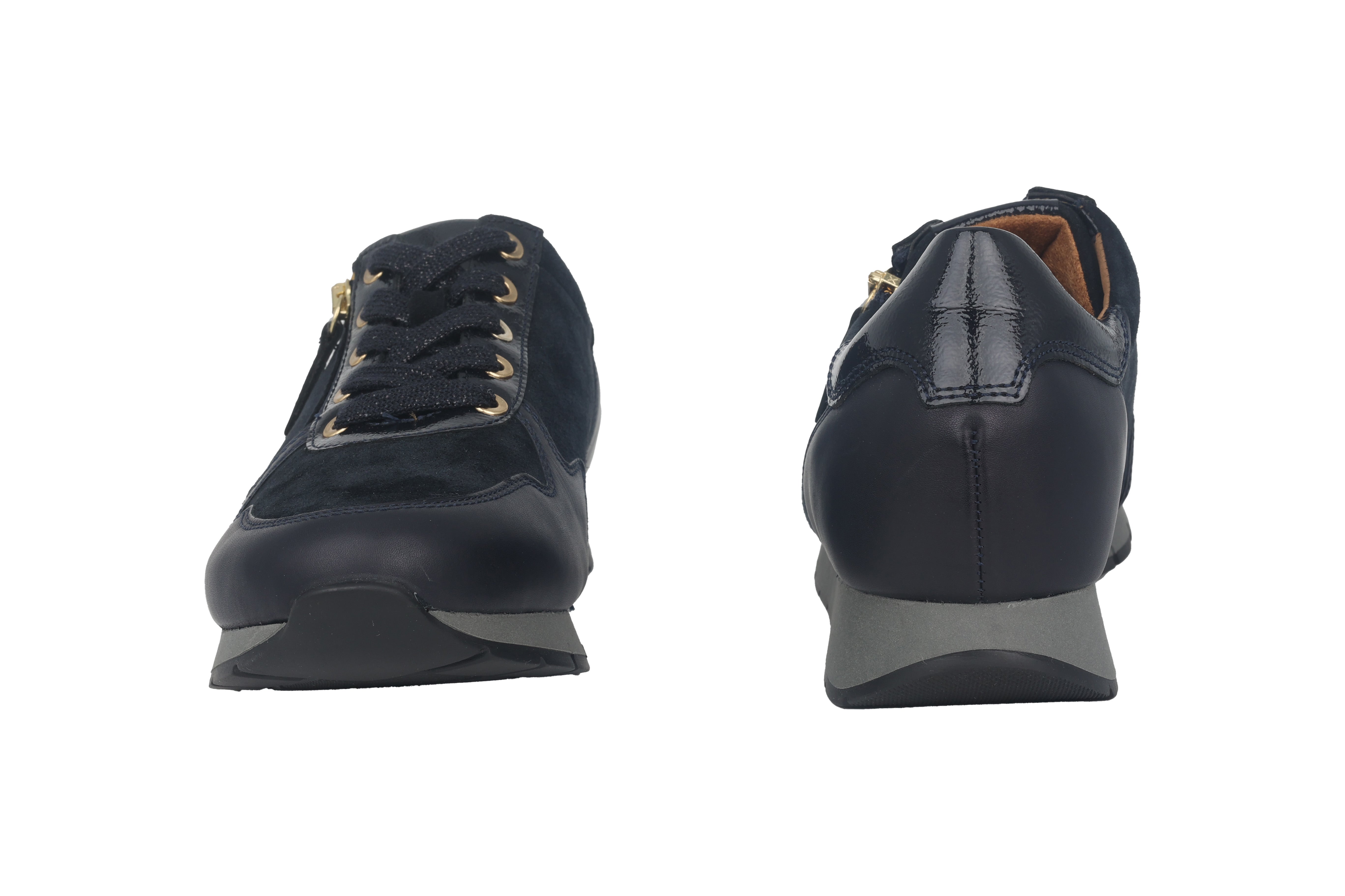 Zapatilla deportiva de mujer con cordones y cremallera '52.488.36' - Azul oscuro