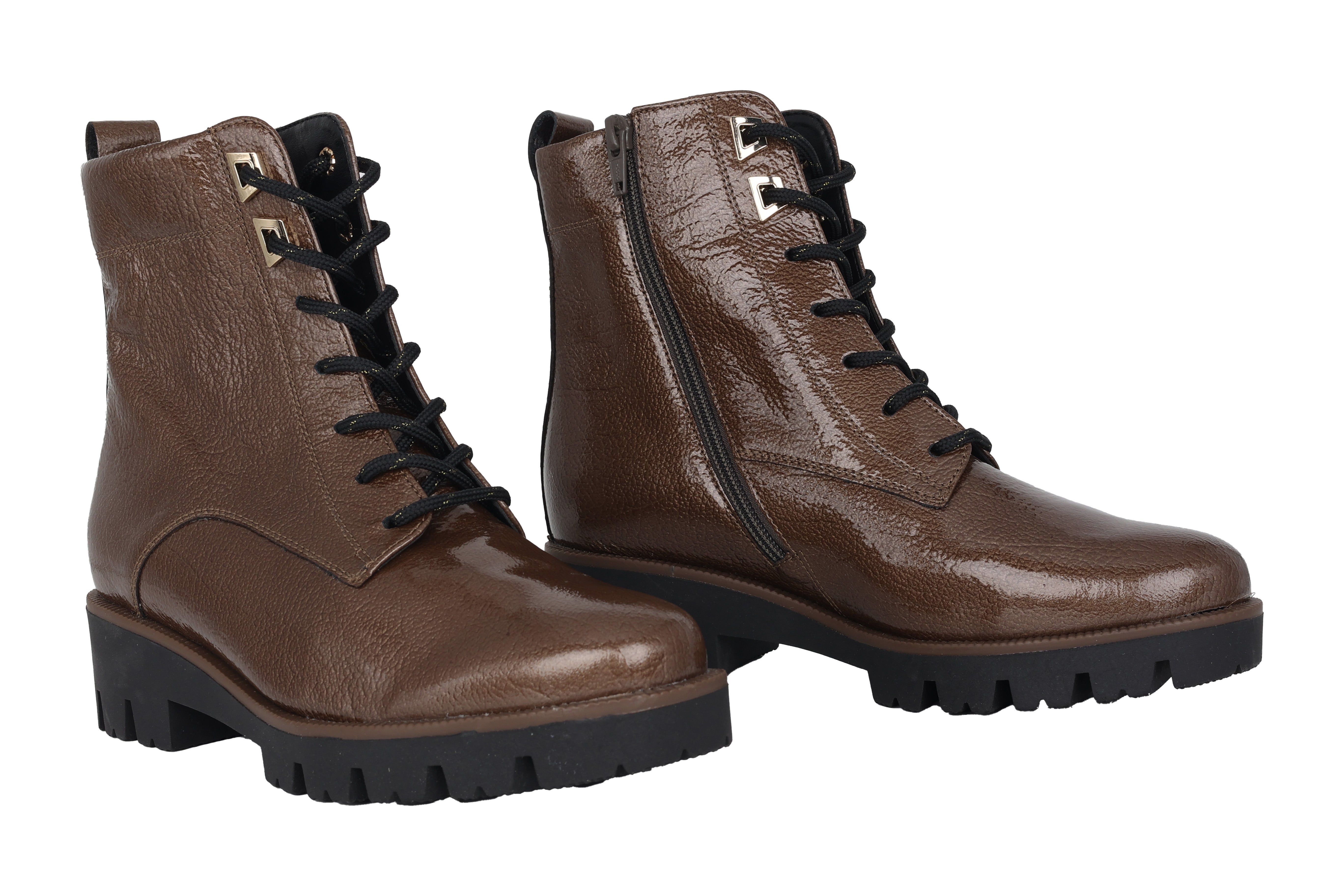 '52.055.81' women's lace-up boot - Brown patent