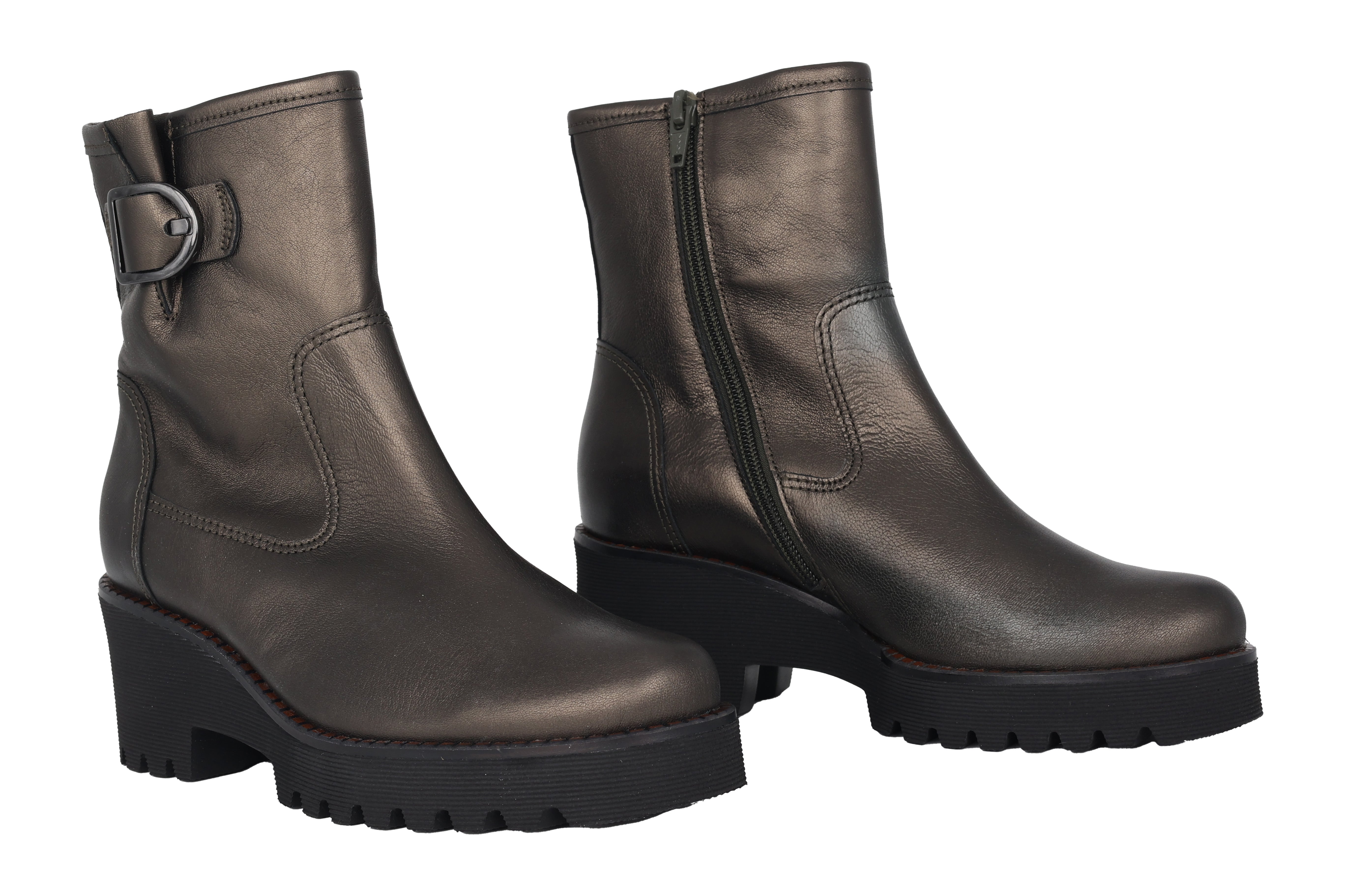 '56.622.84' women's zipper boot - green metallic