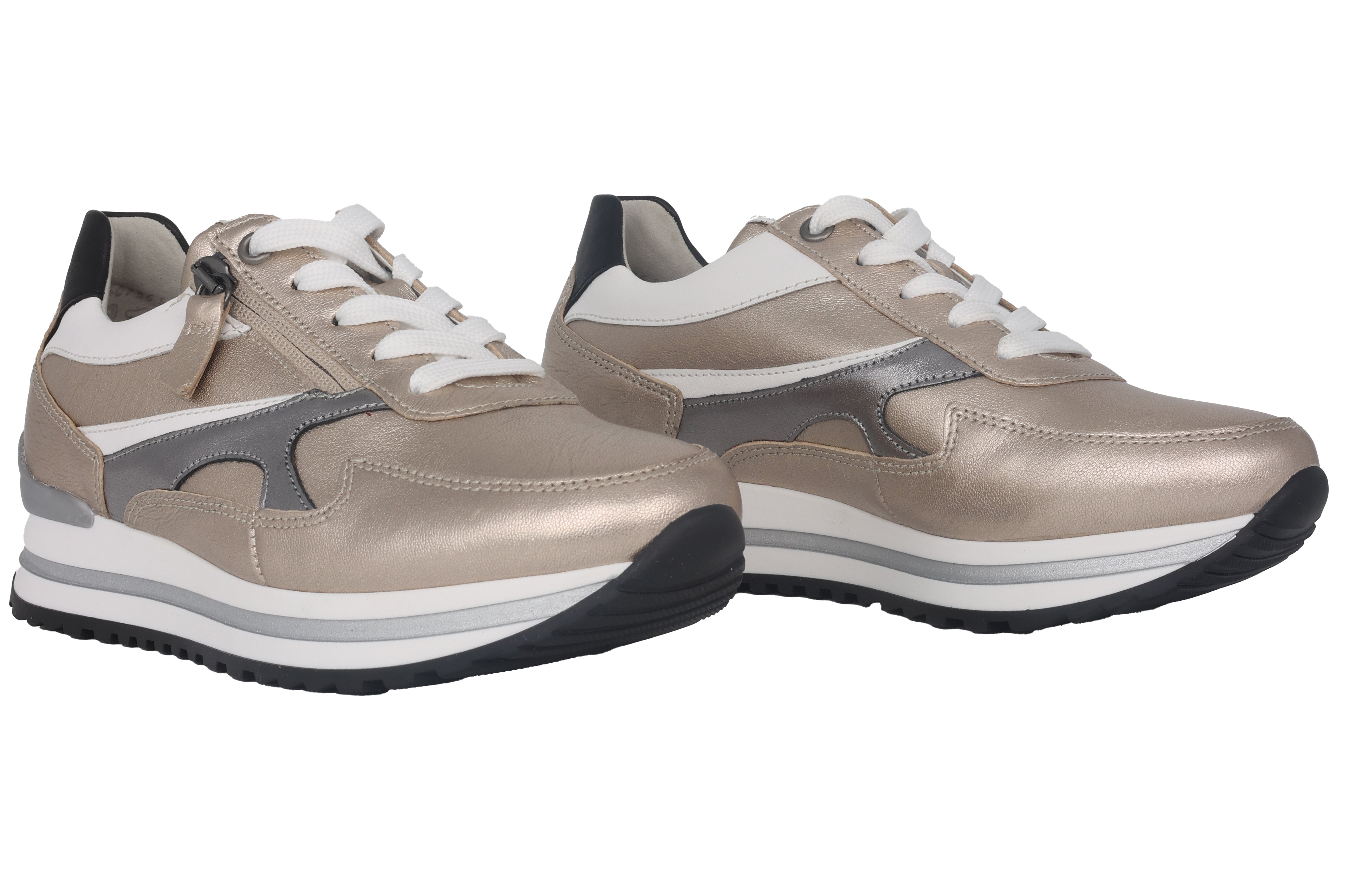 '56.526.82' damessneaker met brede pasvorm (H) - Zilvermix