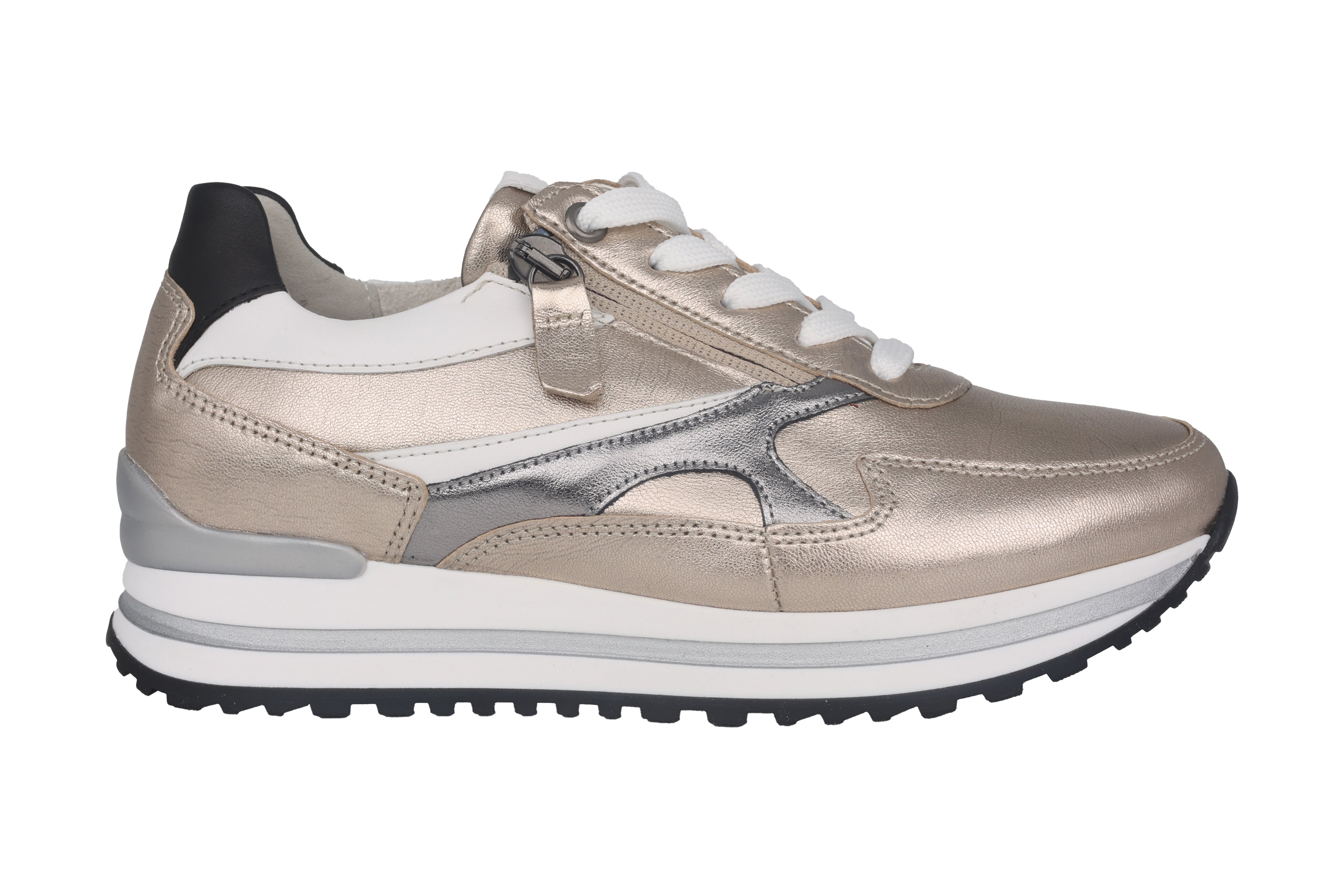 '56.526.82' damessneaker met brede pasvorm (H) - Zilvermix