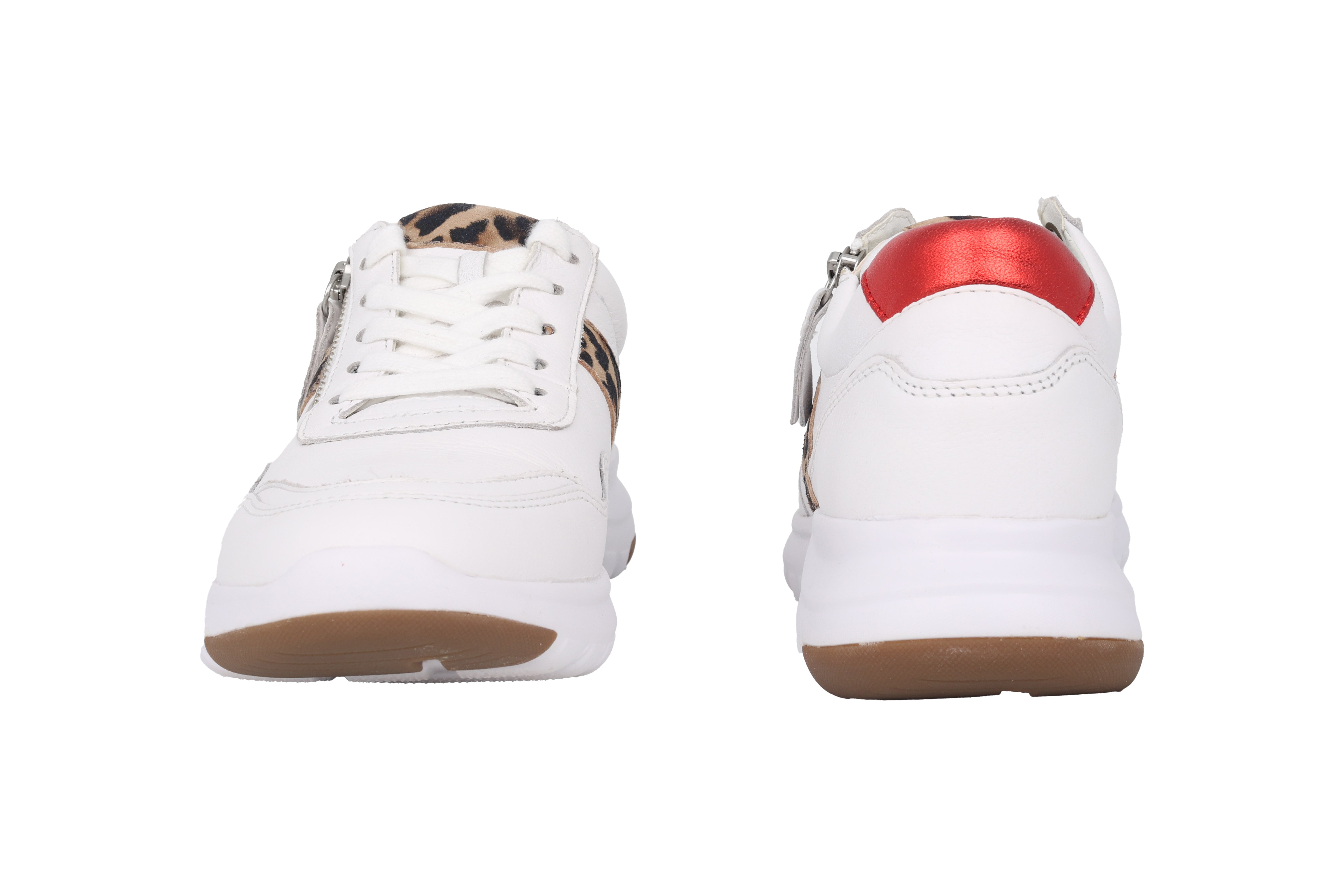 Damessneaker met veters en ritssluiting '46.318.51' - Wit mix