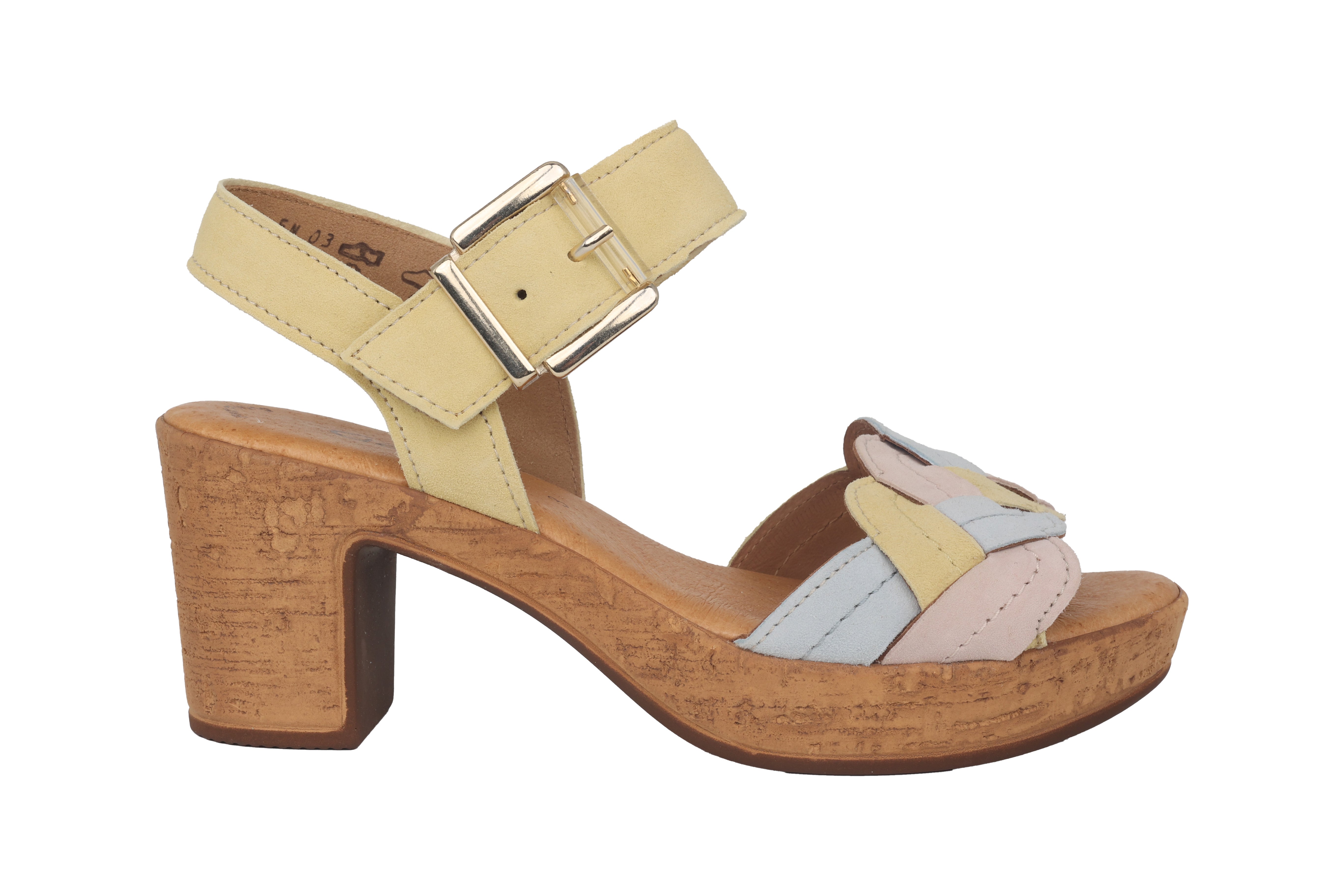 Damessandaal '24.763.10' - Geel mix