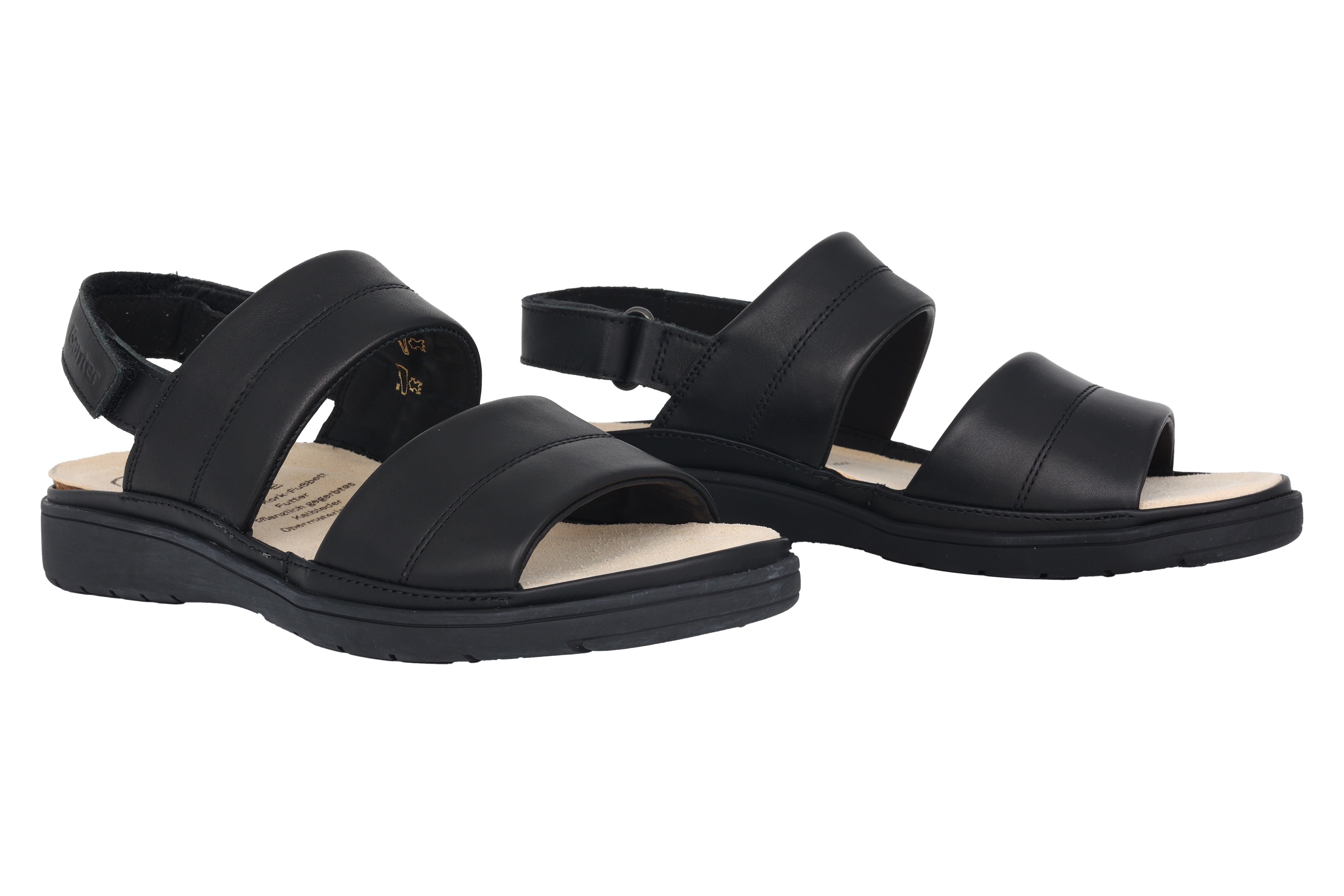 'Evi' women's narrow fit (E) sandal - black