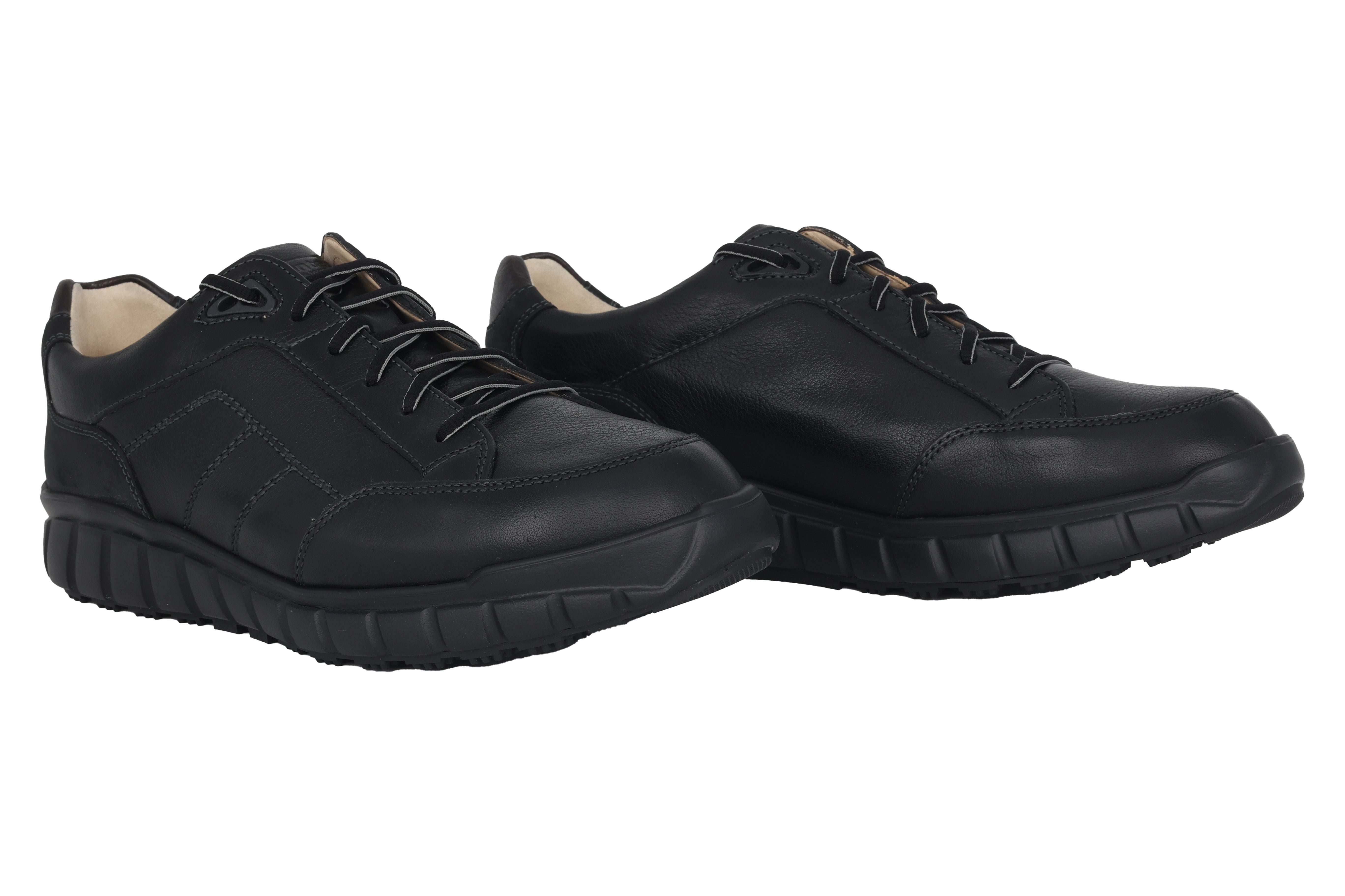 Baskets de marche à lacets à roulettes coupe large (H) 'Evo' pour hommes - noir