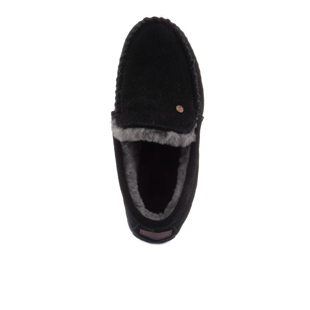 Pantuflas de estar por casa con forro cálido para hombre 'Grizzly Suede' - Negro - ChaplinshoesZapatilla de estar por casa con forro cálido para hombre 'Grizzly Suede' - NegroWarmbat