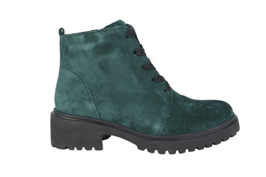 'H - Luise' Cordón de corte ancho (H) para mujer - Bota con cremallera - Verde - Chaplinshoes'H - Luise' Bota de corte ancho (H) con cordones y cremallera para mujer - verdeWaldläufer