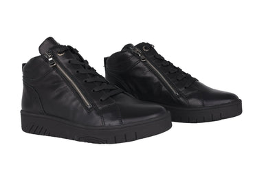 'H - Yuna' Bota con cordones y corte ancho (H) para mujer - con cremallera - negro - Chaplinshoes'H - Yuna' Bota con cordones y cremallera para mujer de corte ancho (H) - negroWaldläufer