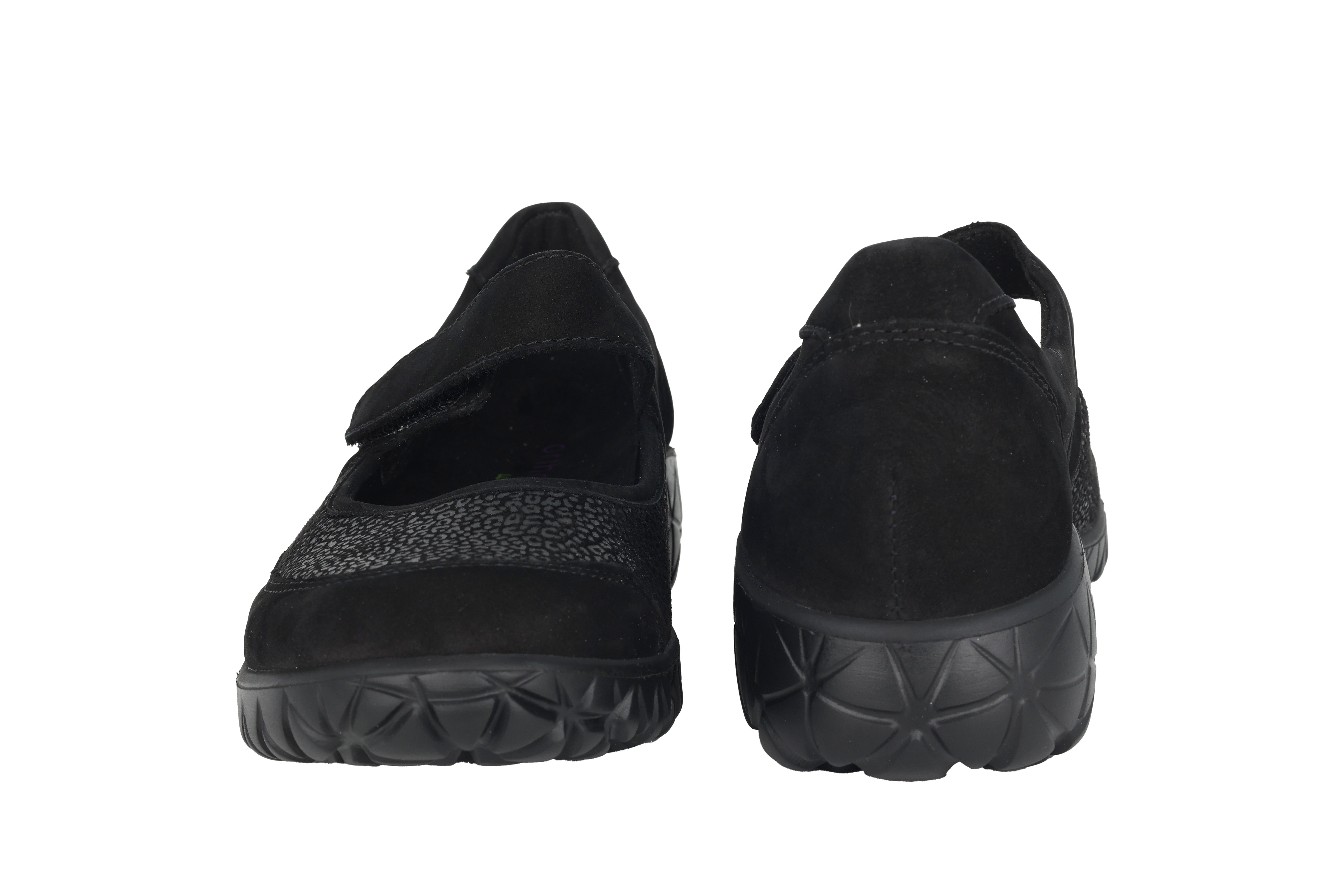 Zapato de mujer con tira ancha (H) 'Havy' - Negro