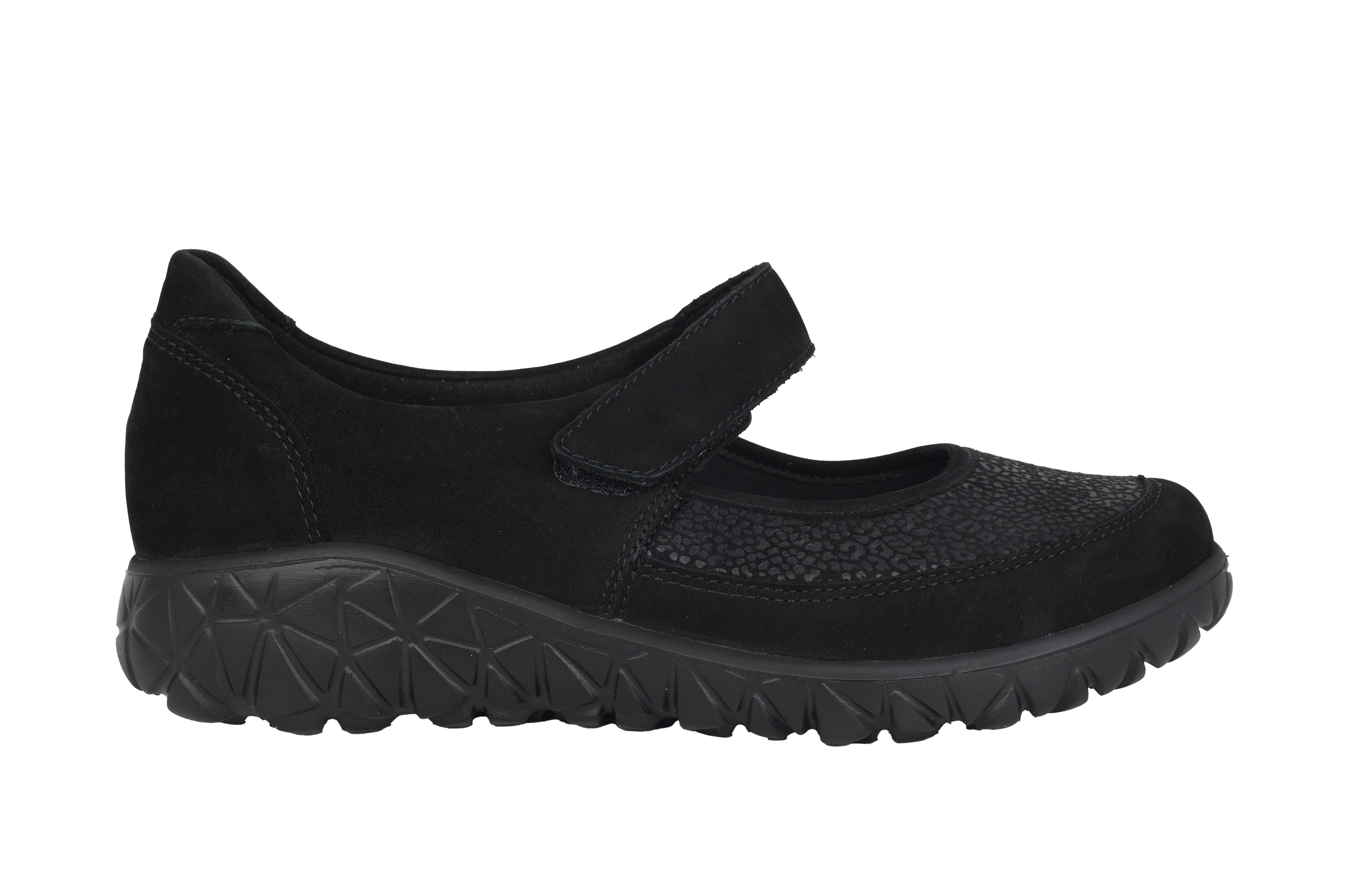 Zapato de mujer con tira ancha (H) 'Havy' - Negro