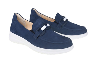 'Heike' women's wide fit (H) moccassin - Blue - Chaplinshoes'Heike' women's wide fit (H) moccassin - BlueGanter