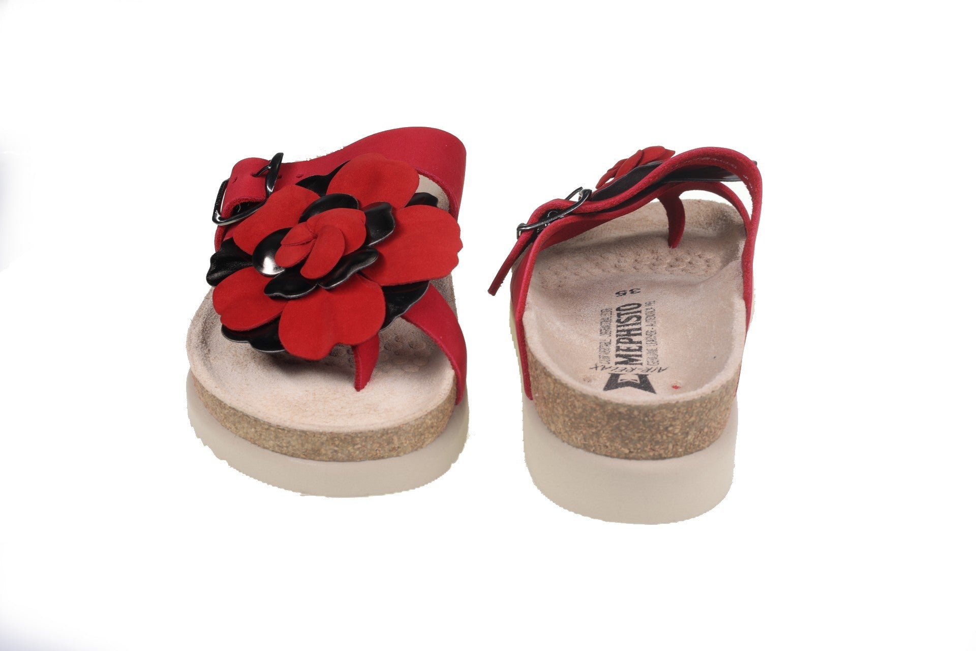 Damesslipper 'Helen Flower' - rood - ChaplinshoesDamessandaal 'Helen Flower' met schuifneus - roodMephisto