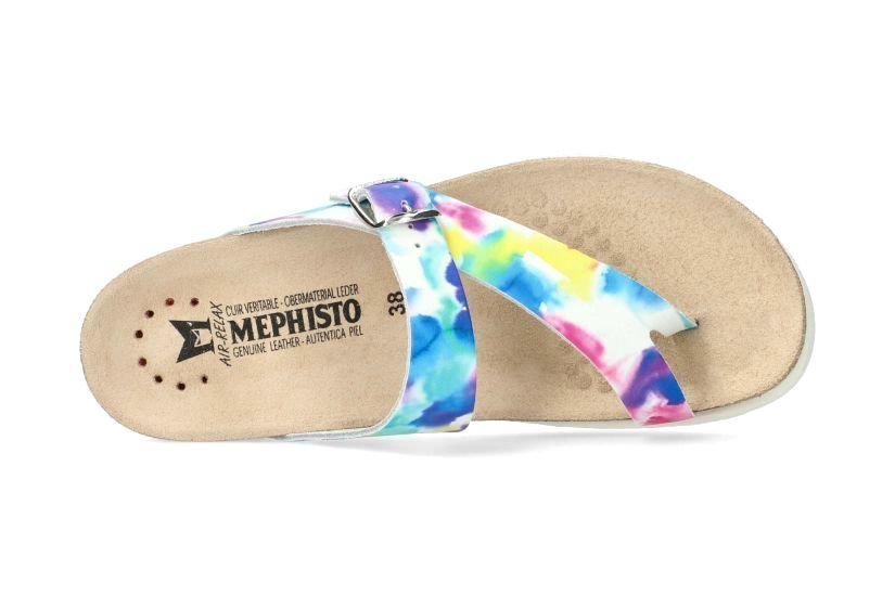 'Helen' sandalia con puntera corredera para mujer - flor multicolor - Chaplinshoes'Helen' Sandalia con puntera corrediza para mujer - flor multicolorMephisto