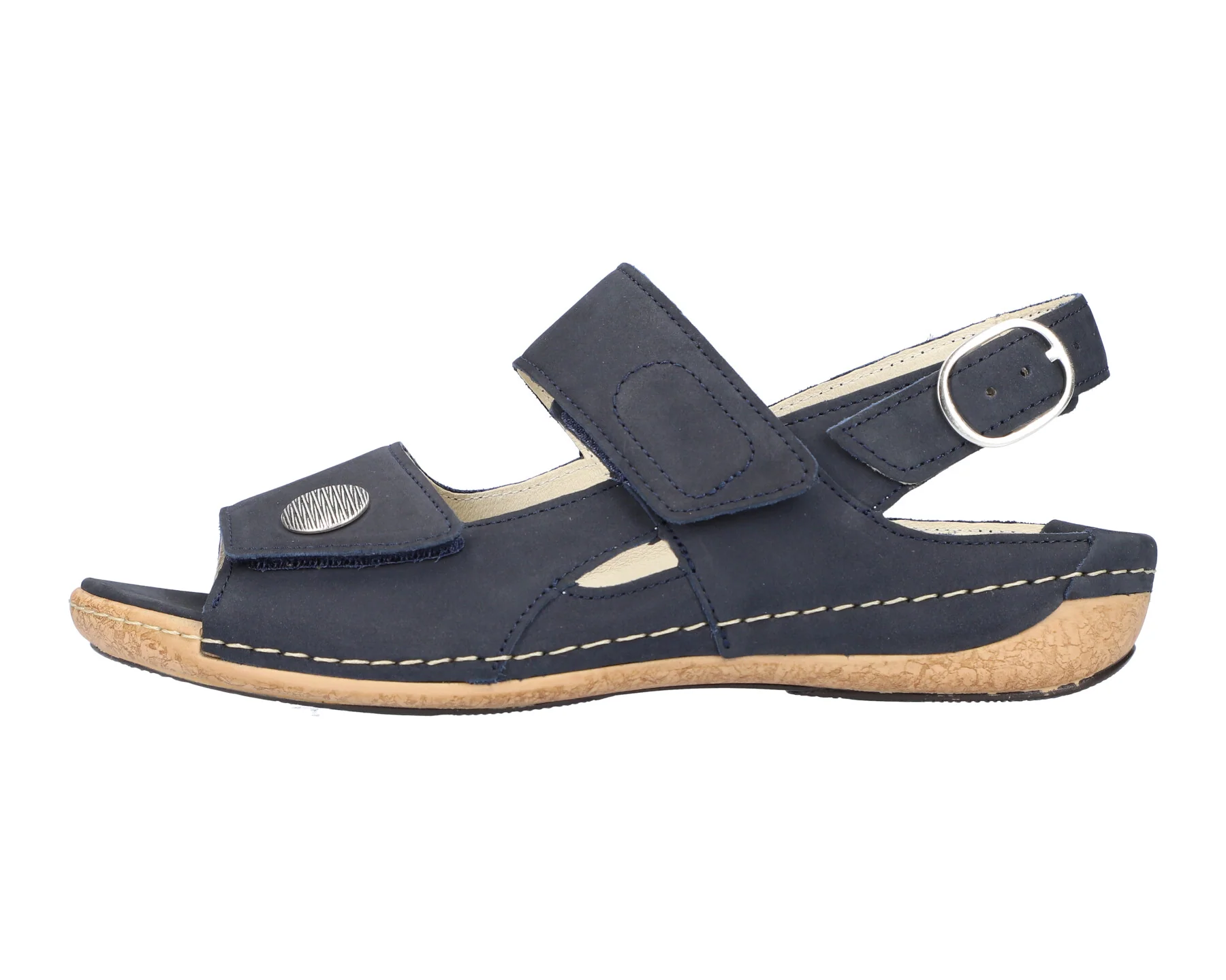 Damessandaal 'Heliett' met brede pasvorm (H) - blauw