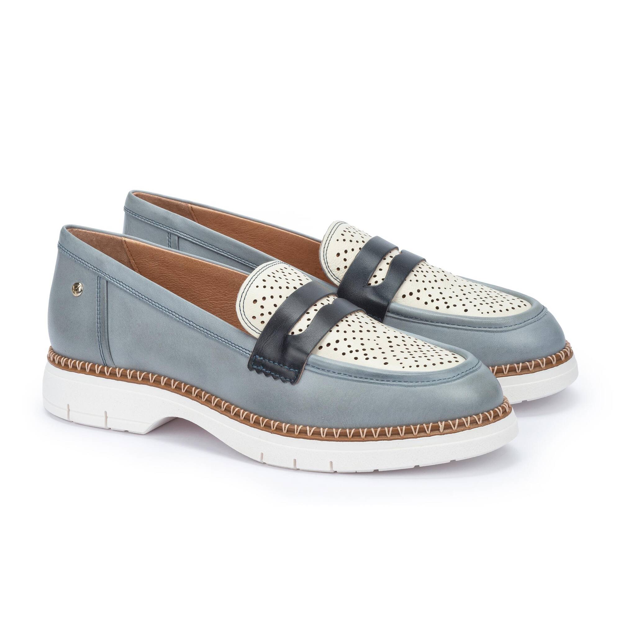 'Henares' women's moccasin - blue white mix - Chaplinshoes'Henares' women's moccasin - blue white mixPikolinos