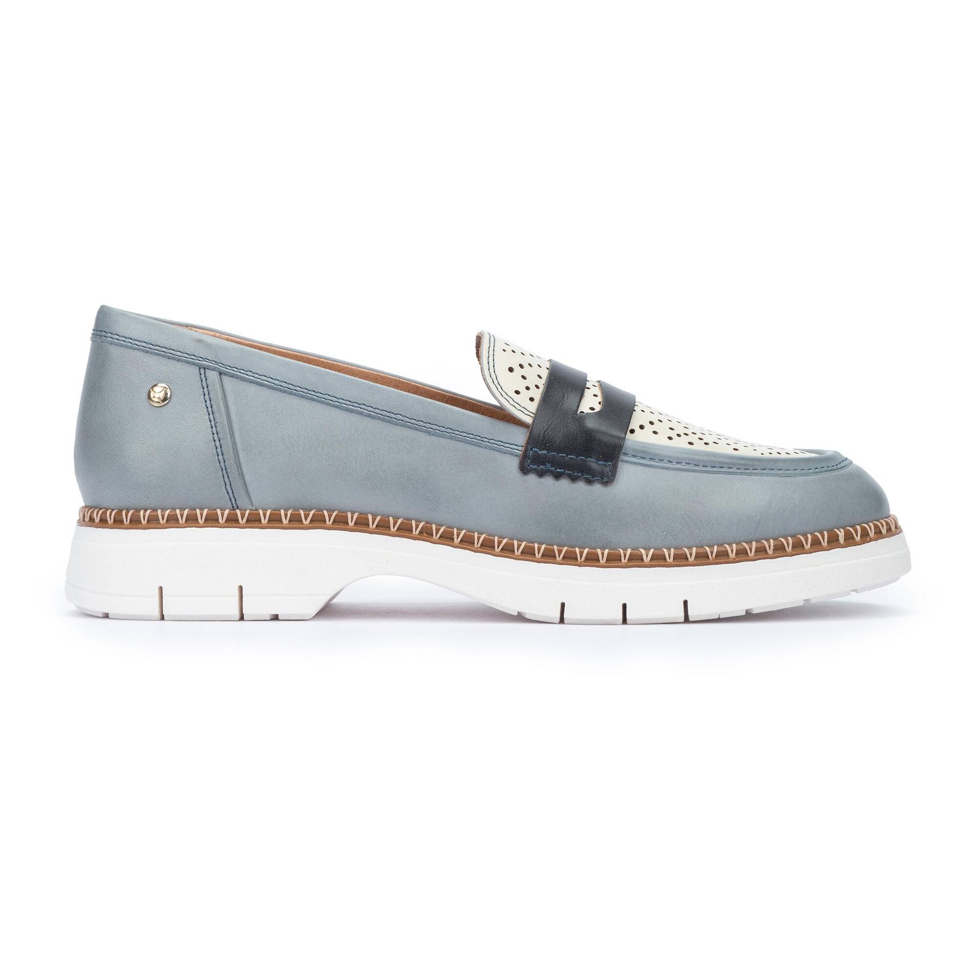 'Henares' women's moccasin - blue white mix - Chaplinshoes'Henares' women's moccasin - blue white mixPikolinos