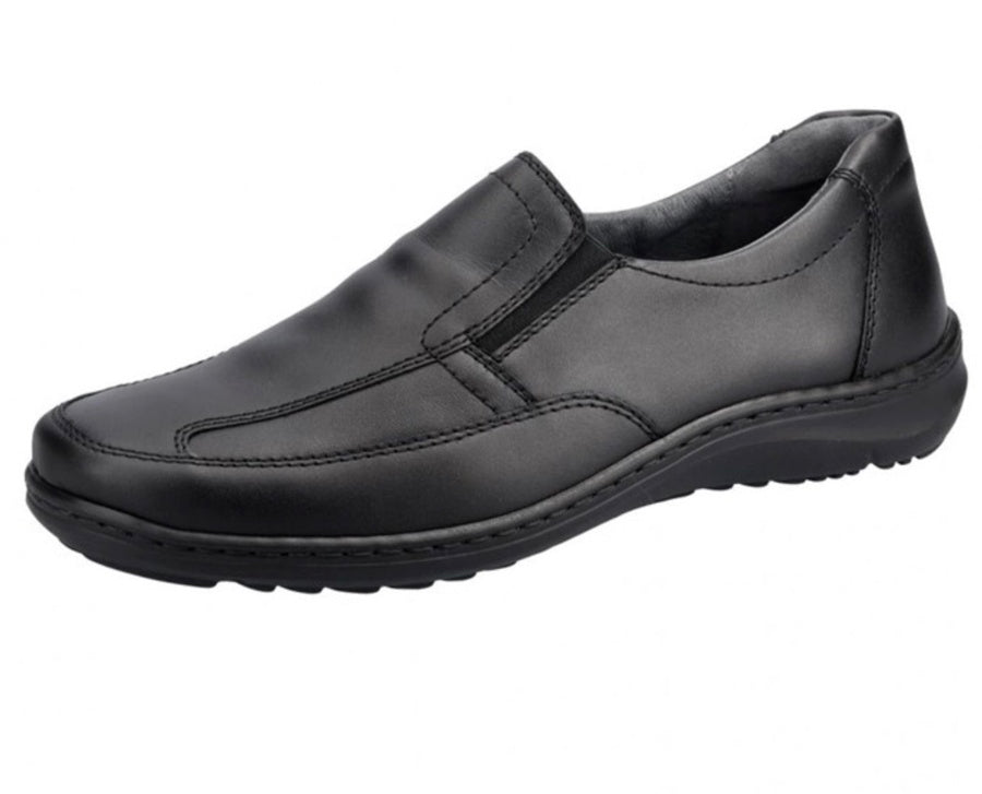 'Herwig' men's wide fit (H) slip-on loafer - Black
