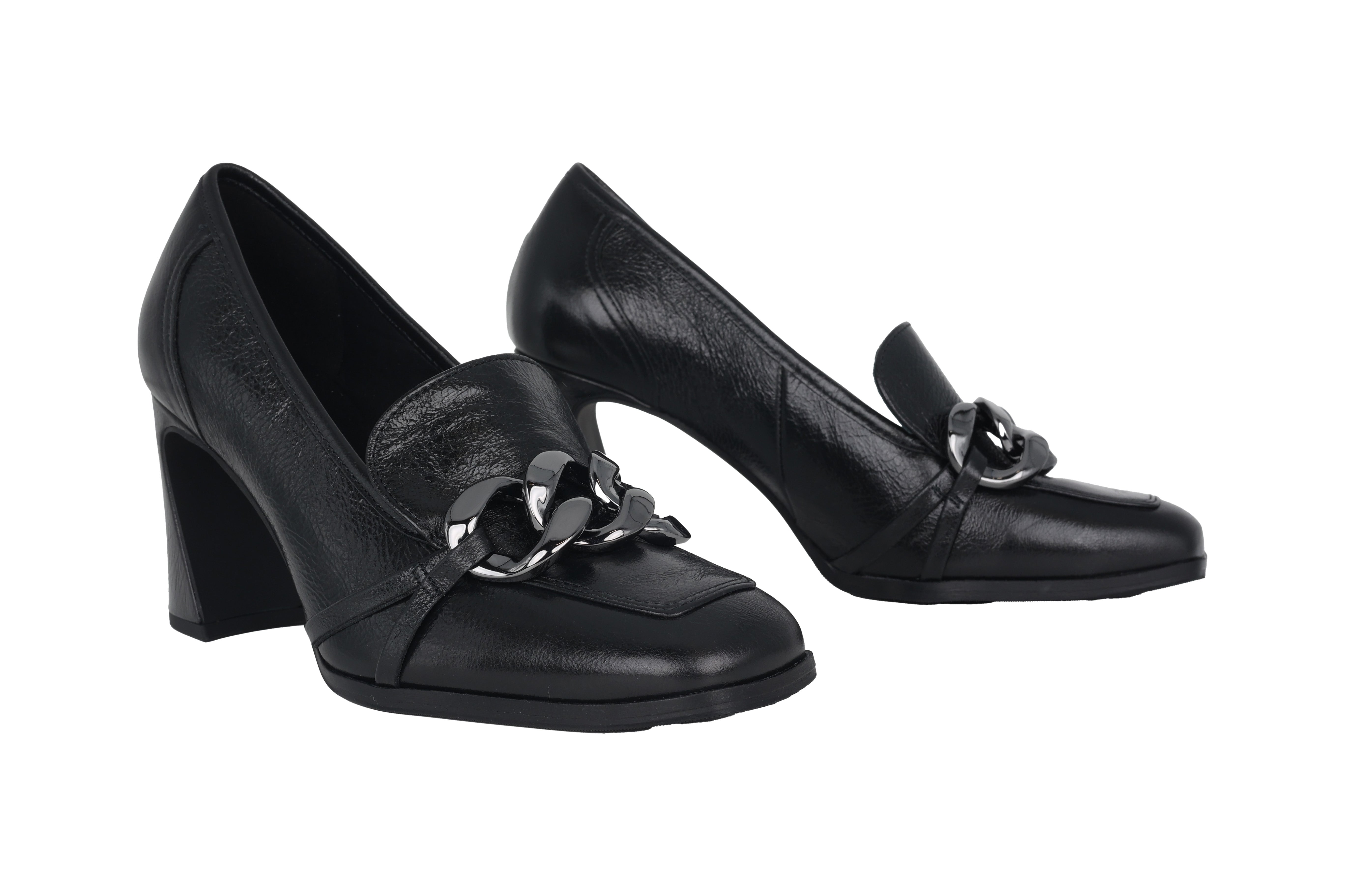 Damenpumps „Glenn“ mit Absatz – Schwarzes Lackleder