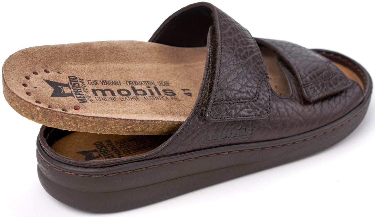 Sandalia ergonómica de hombre con tira ancha (H) 'James' - Marrón - Chaplinshoes'James' Sandalia ergonómica con tira ancha (H) para hombre - MarrónMephisto