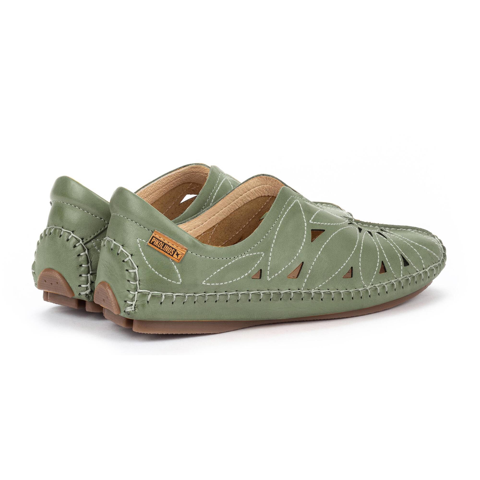 Mocasín de verano para mujer perforado 'Jerez' - verde - Chaplinshoes'Jerez' mocasín de verano perforado para mujer - verdePikolinos