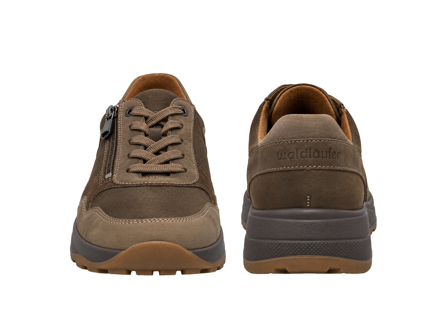 'K-John' herensneaker met zeer brede pasvorm (K) met veters - Bruin