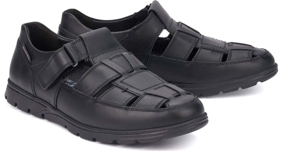 Sandalia ergonómica de hombre 'Kenneth' de ajuste ancho (H) - Negro - ChaplinshoesSandalia ergonómica de hombre (H) 'Kenneth' - NegroMephisto