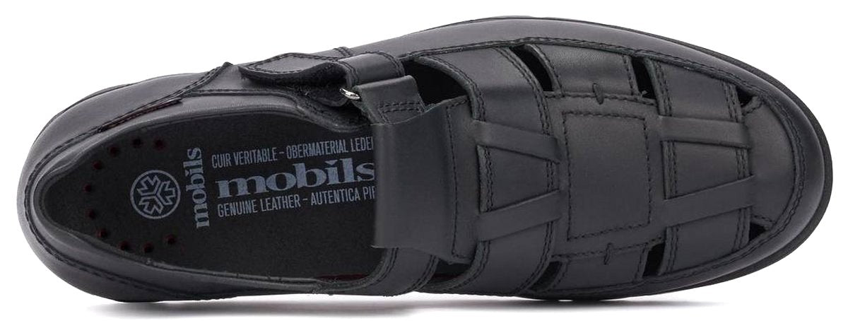 Sandalia ergonómica de hombre 'Kenneth' de ajuste ancho (H) - Negro - ChaplinshoesSandalia ergonómica de hombre (H) 'Kenneth' - NegroMephisto