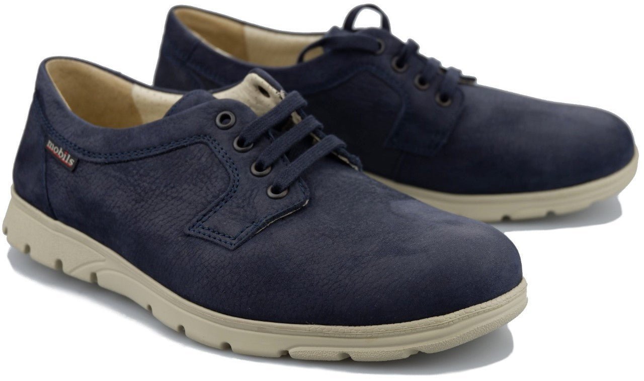 Scarpa ergonomica da uomo 'Kilian' vestibilità ampia (H) - Blu - ChaplinshoesScarpa ergonomica da uomo a calzata larga (H) 'Kilian' - BlueMephisto