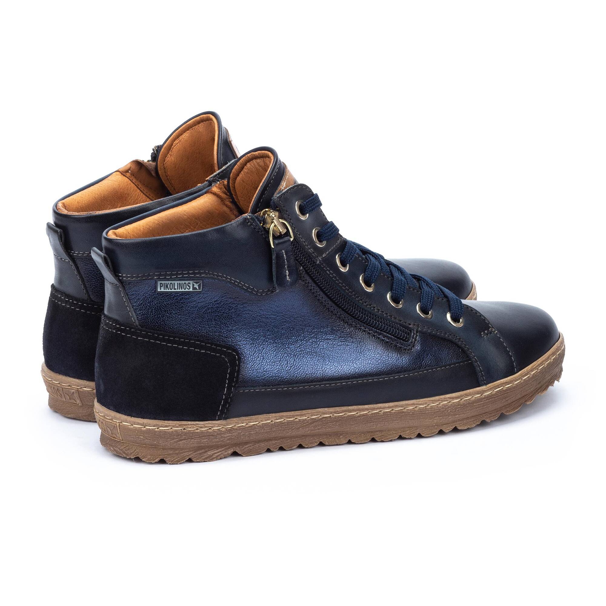 'Lagos' - Bota deportiva con cordones y cremallera para mujer - azul - Chaplinshoes'Lagos' Bota deportiva de mujer con cordones y cremallera - azulPikolinos