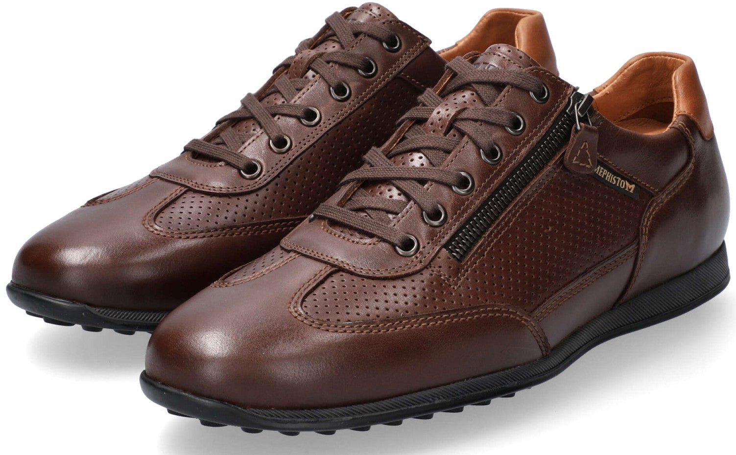 Zapatilla deportiva de hombre con cordones y cremallera 'Leon' - Marrón - ChaplinshoesZapatilla deportiva de hombre con cordones y cremallera 'Leon' - MarrónMephisto