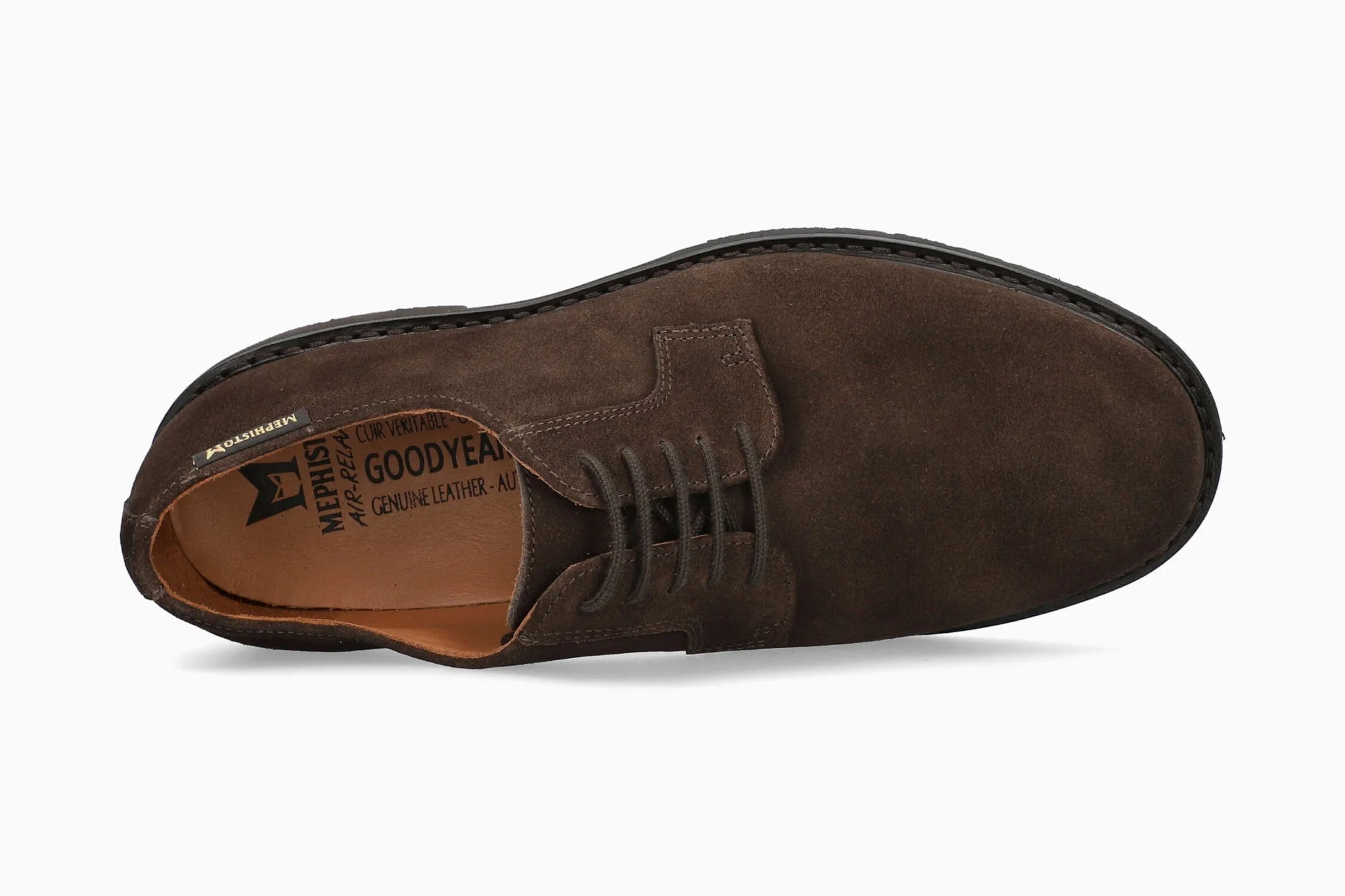 Sapato masculino Goodyear feito à mão com cadarço 'Manko' - marrom