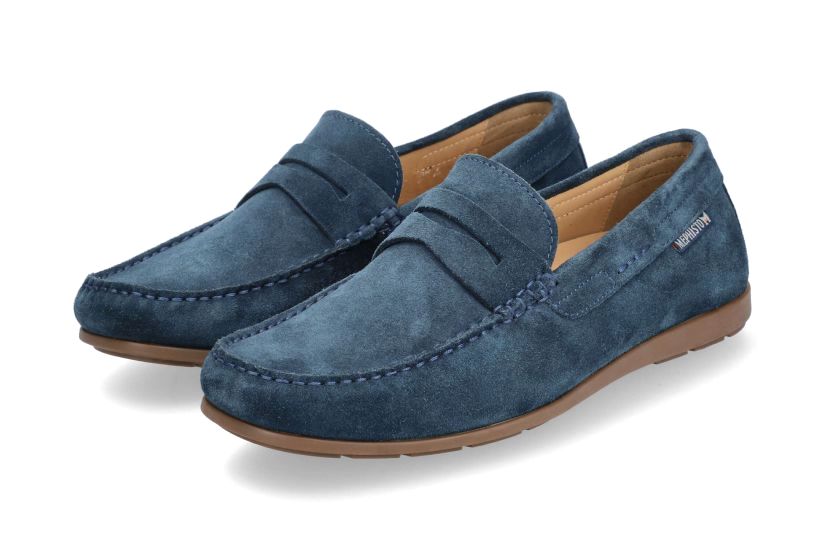 Herenmocassin 'Alyon' - blauw suède