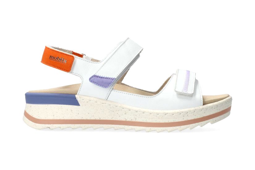 Ergonomische damessandaal 'Elora' met brede pasvorm (H) - wit