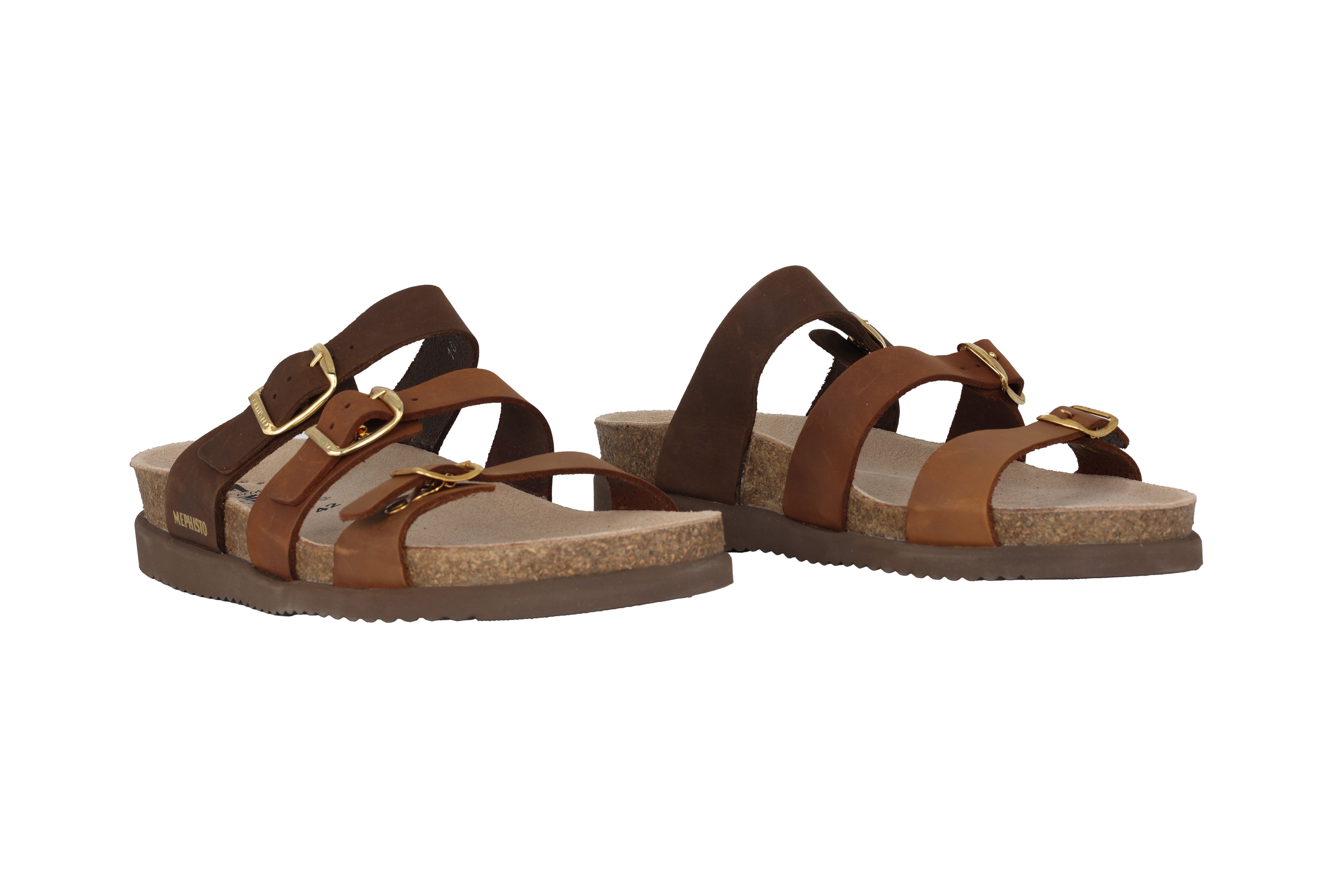 'Hyacinta' women's triple strap sandal - brown