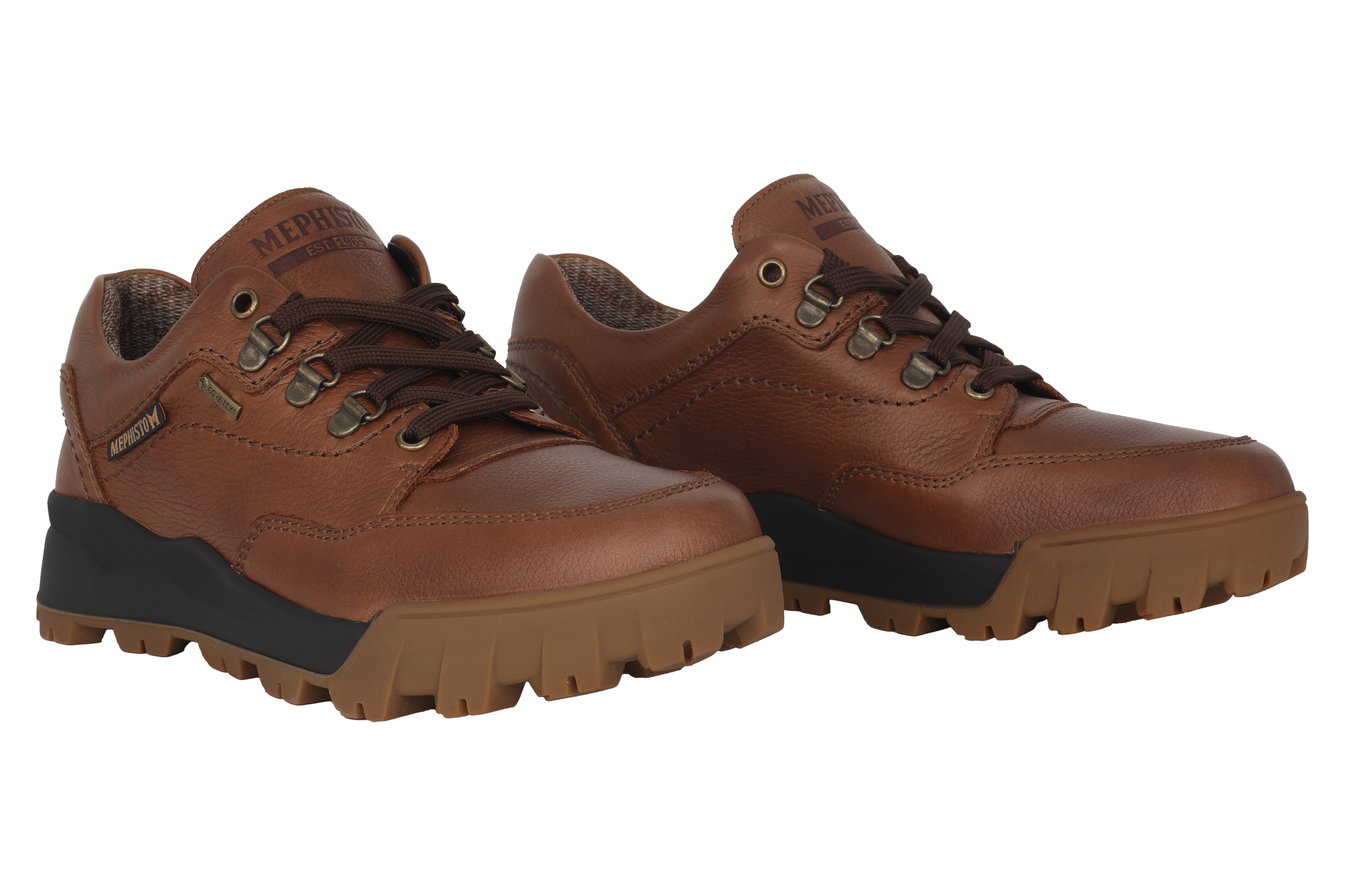 'WESLEY' men's waterproof lace-up outdoor walking shoe - Brown
