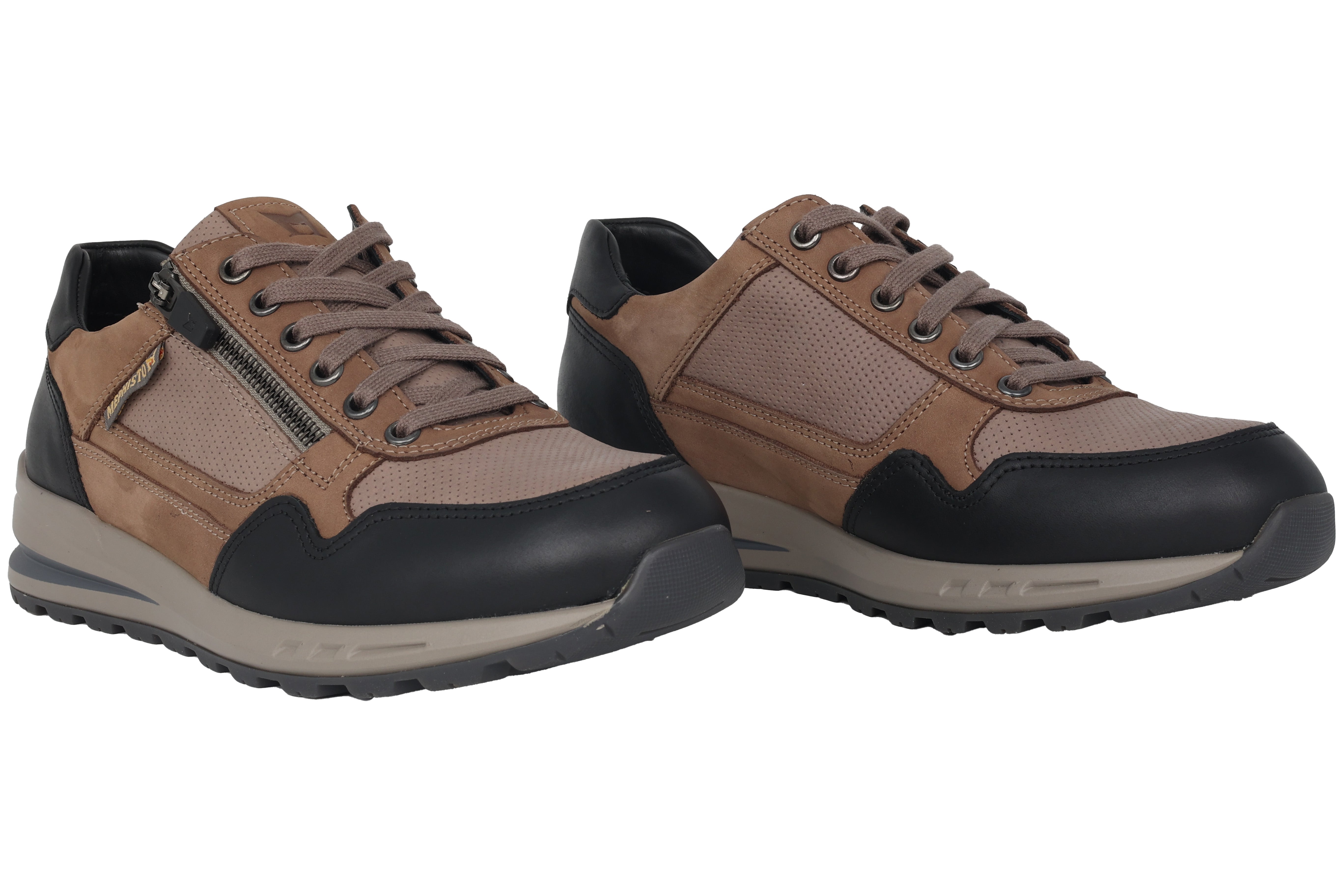 Sneaker à lacets et zip pour homme 'Bradley' - Mélange marron noir