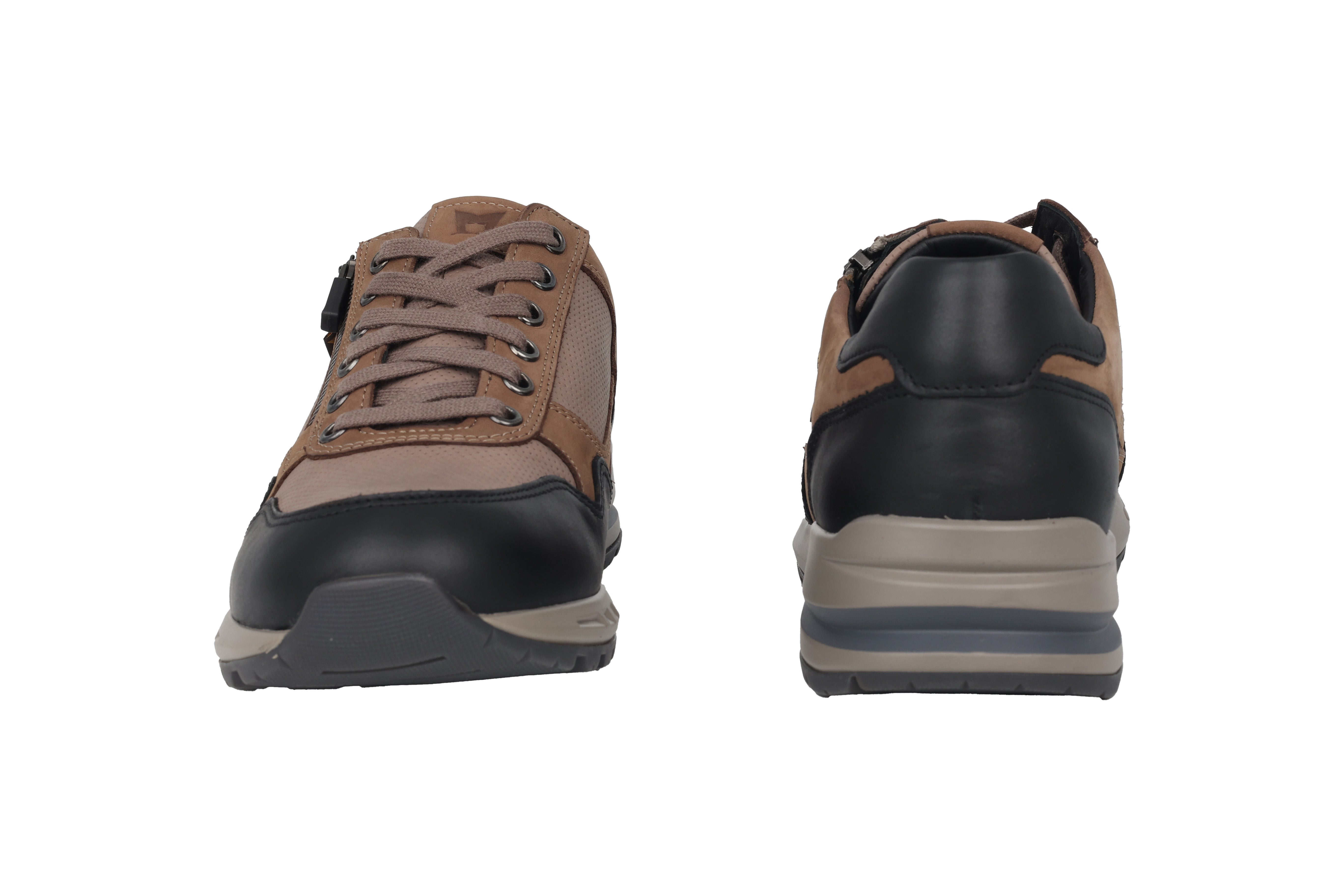 Sneaker à lacets et zip pour homme 'Bradley' - Mélange marron noir