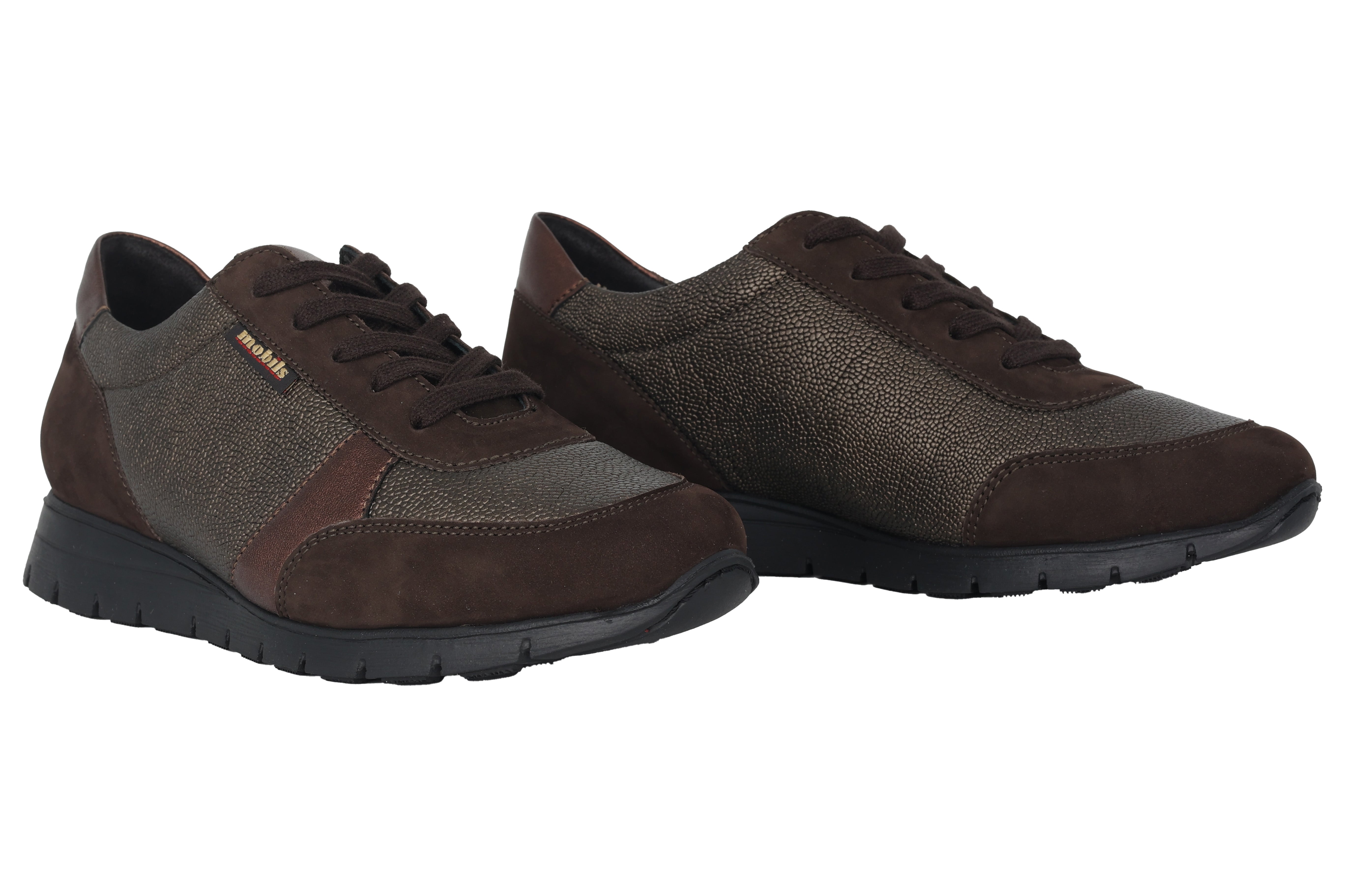 'Dalilha' damessneaker met brede pasvorm (h) aas-up - bruin