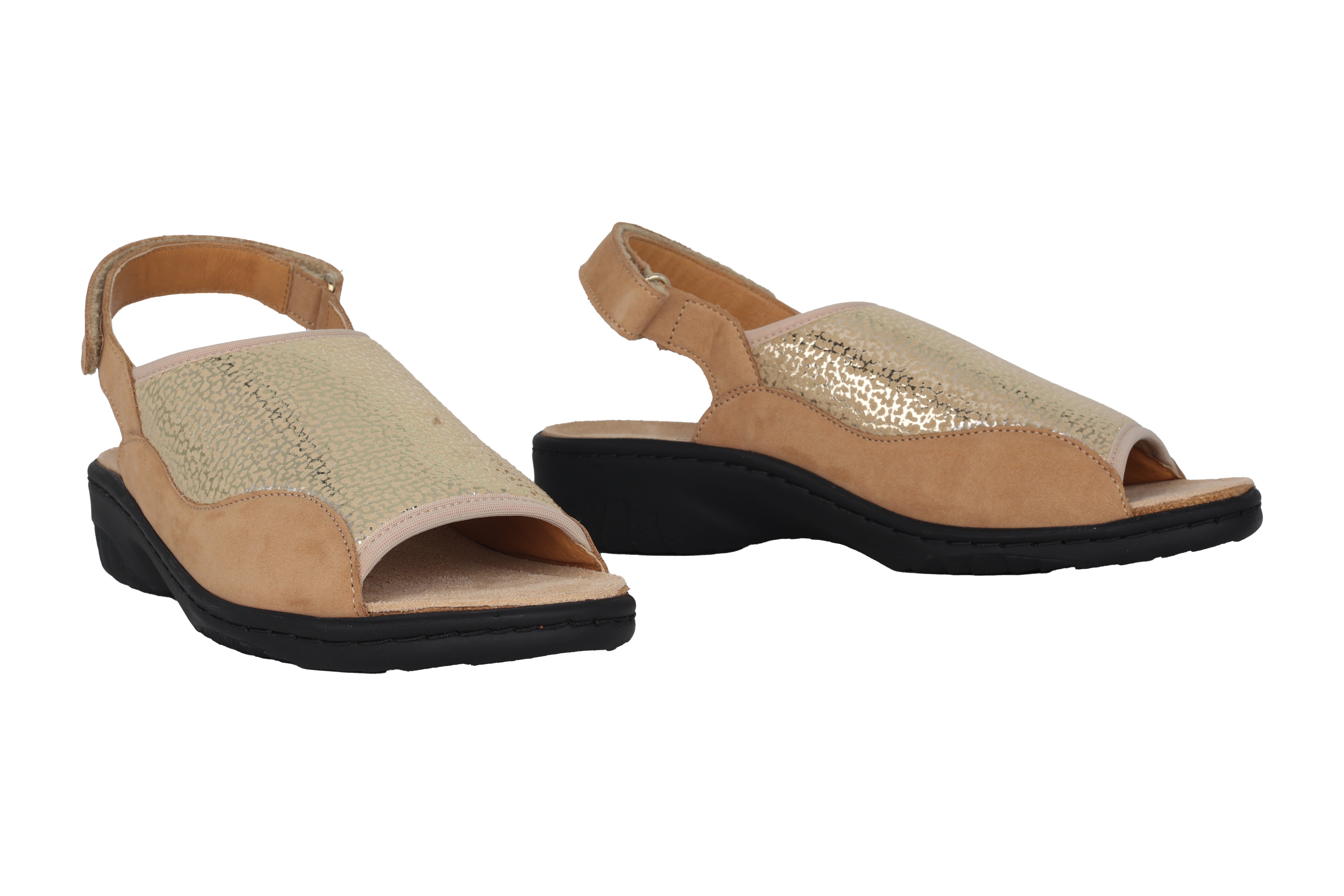 'Gisella' women's ergonomic wide fit (H) sandal - beige